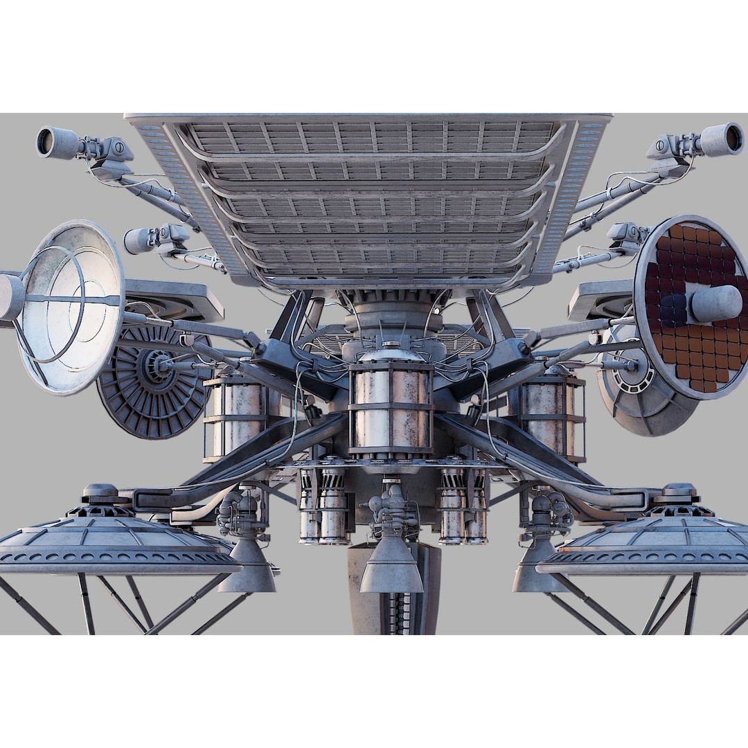 Sci-Fi Satellite 3D Model – PBR Textured Game Asset, Blender - View 30