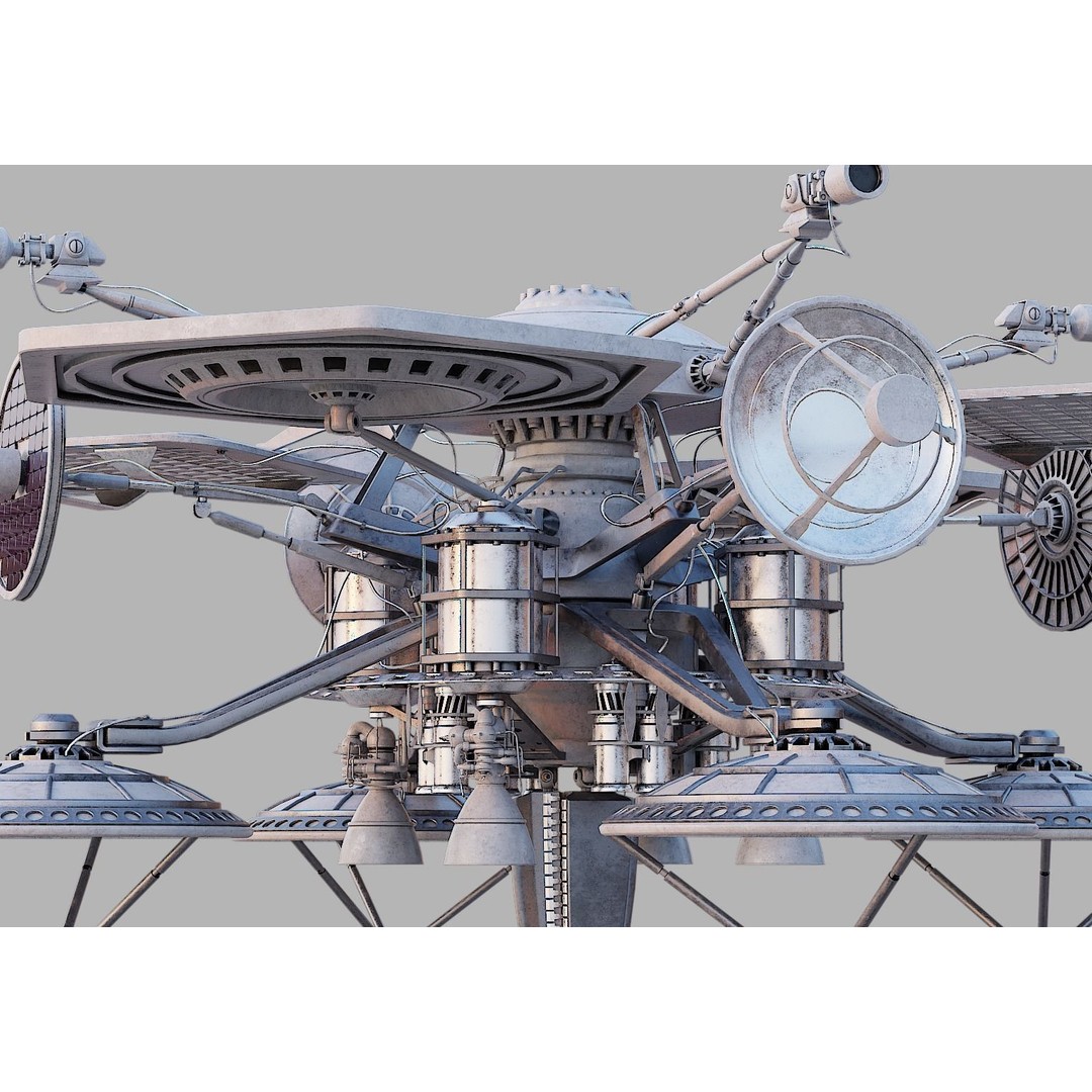 Sci-Fi Satellite 3D Model – PBR Textured Game Asset, Blender - View 31