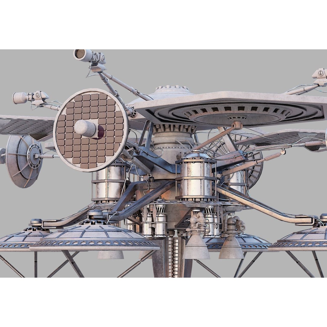 Sci-Fi Satellite 3D Model – PBR Textured Game Asset, Blender - View 32