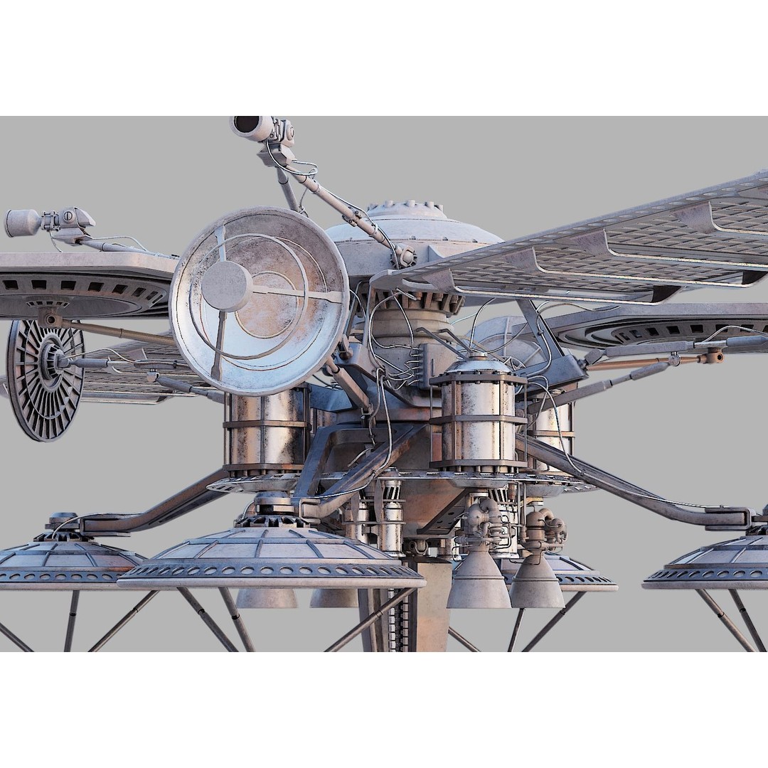 Sci-Fi Satellite 3D Model – PBR Textured Game Asset, Blender - View 33