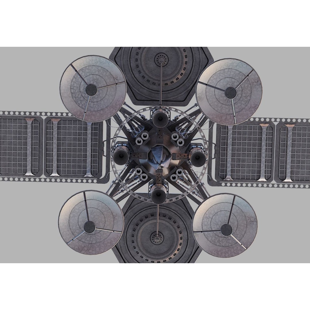 Sci-Fi Satellite 3D Model – PBR Textured Game Asset, Blender - View 35