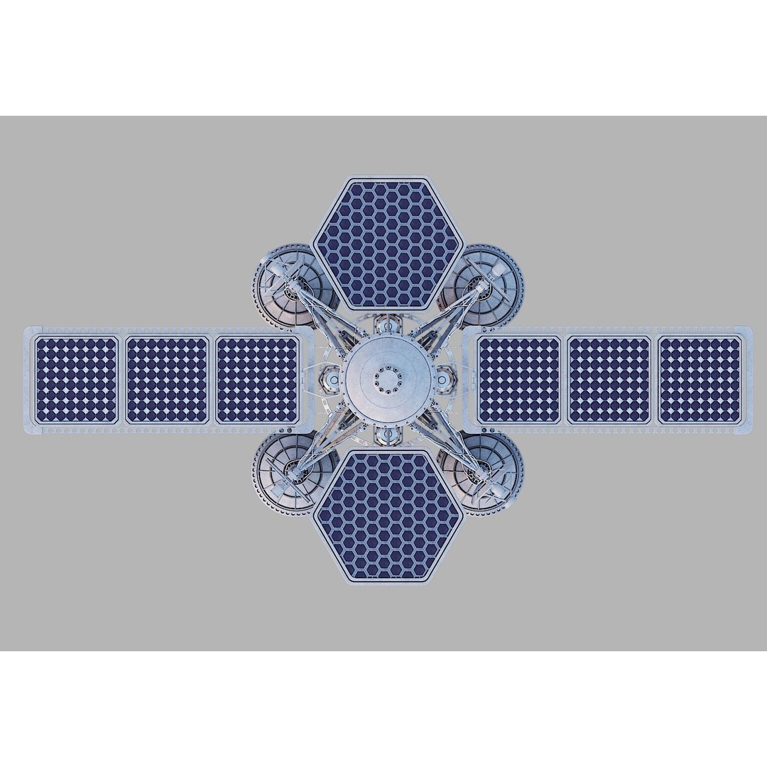 Sci-Fi Satellite 3D Model – PBR Textured Game Asset, Blender - View 36