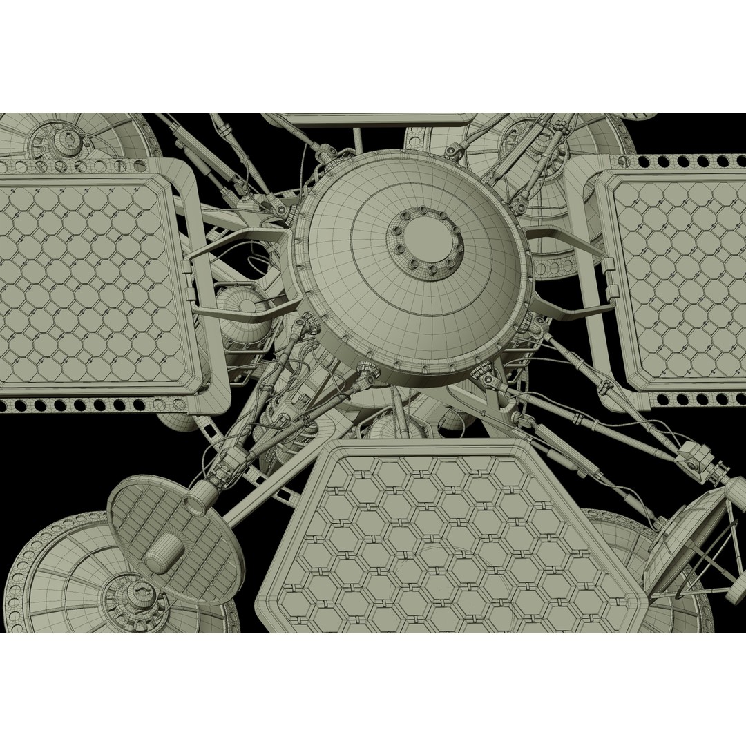 Sci-Fi Satellite 3D Model – PBR Textured Game Asset, Blender - View 37