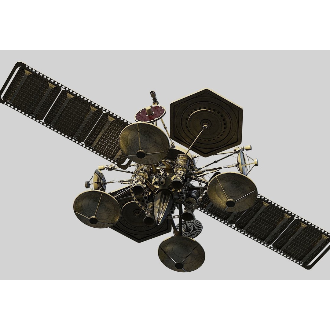 Sci-Fi Satellite 3D Model – PBR Textured Game Asset, Blender - View 5