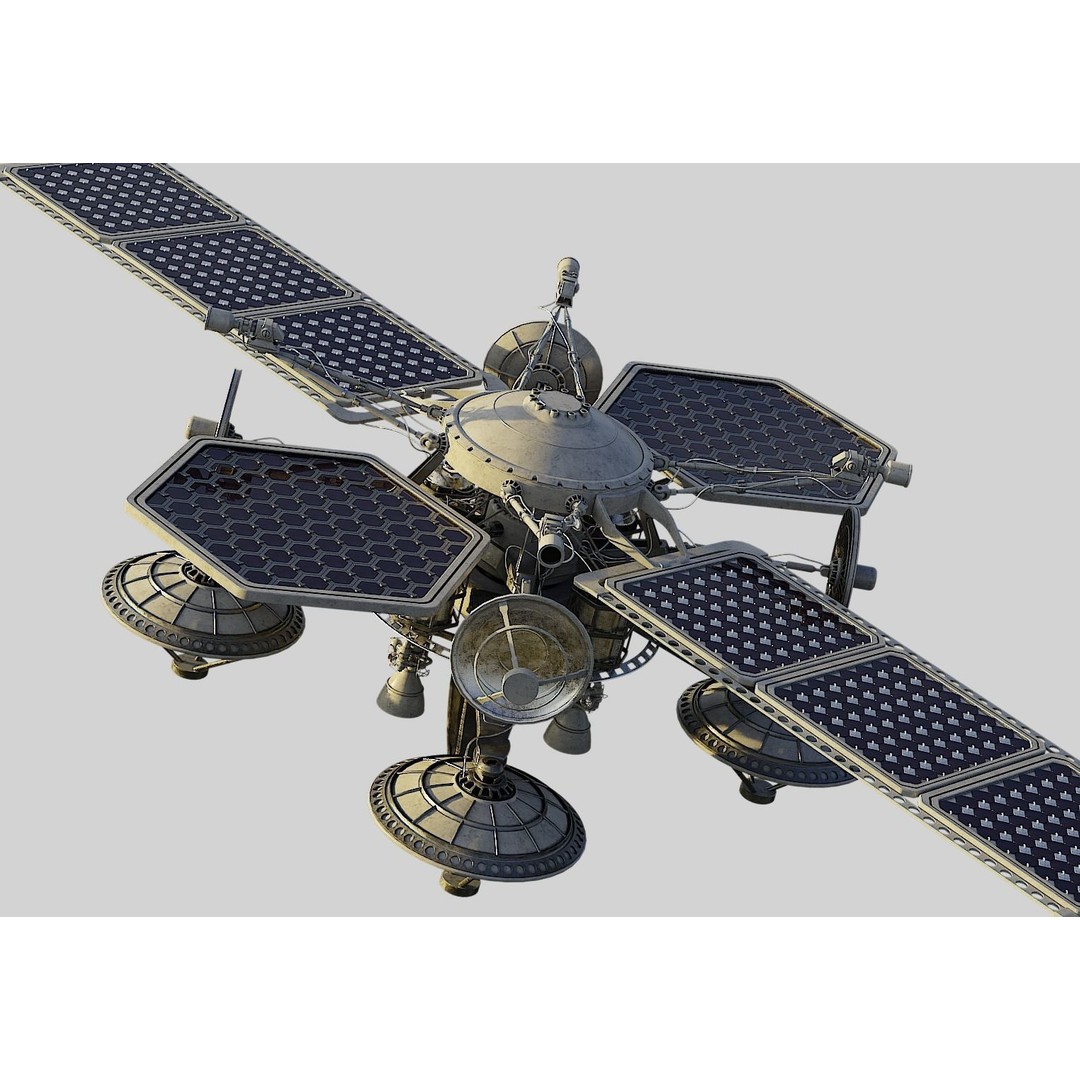 Sci-Fi Satellite 3D Model – PBR Textured Game Asset, Blender - View 6