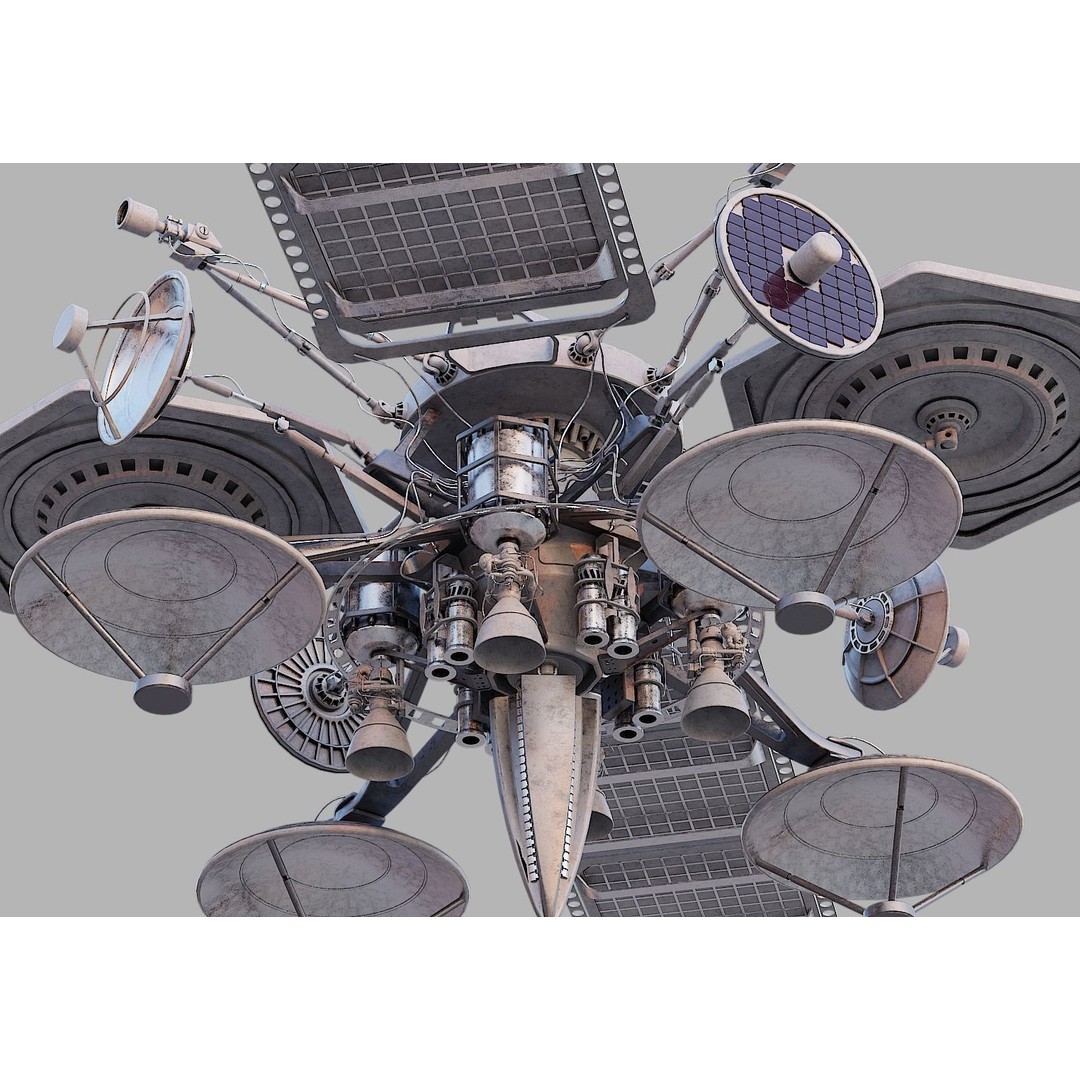 Sci-Fi Satellite 3D Model – PBR Textured Game Asset, Blender - View 9