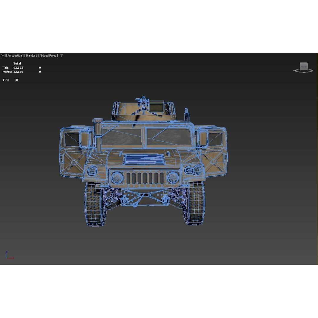 HMMWV 3D Model – Low Poly Military Vehicle, Game Ready, FBX