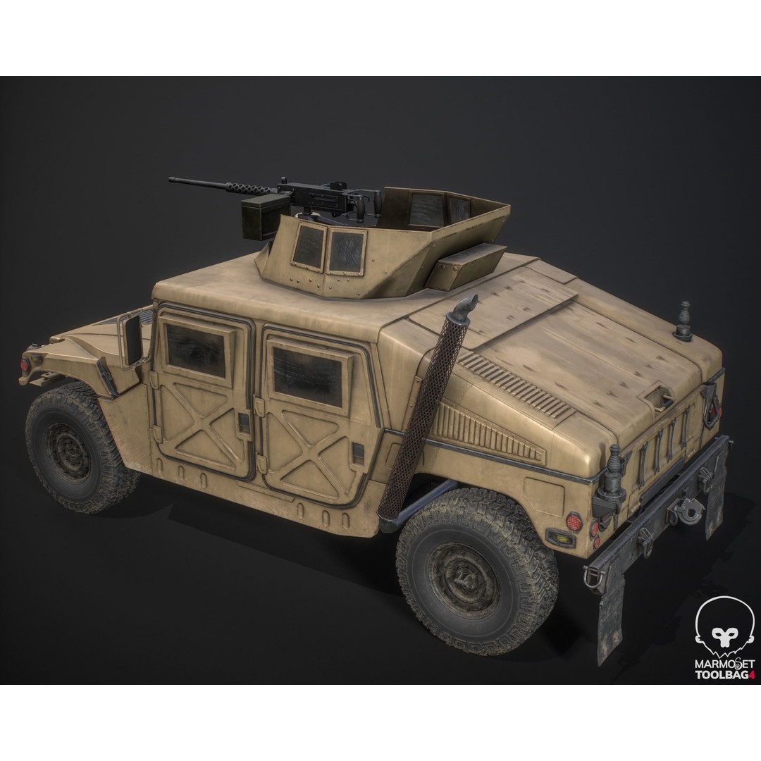 HMMWV 3D Model – Low Poly Military Vehicle, Game Ready, FBX - View 6