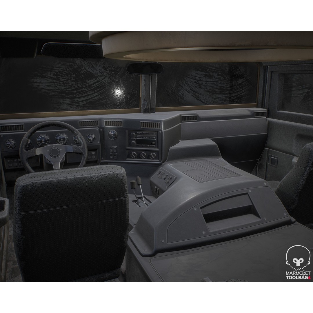 HMMWV 3D Model – Low Poly Military Vehicle, Game Ready, FBX - View 9