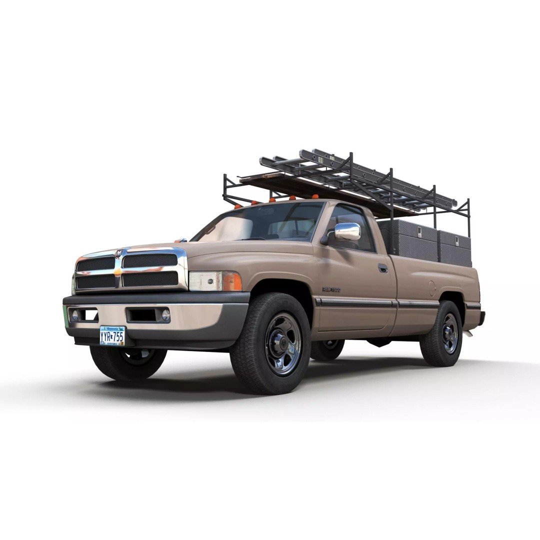 Dodge Ram 1995 3D Model – Low Poly Vehicle Asset, FBX, PBR Textures - View 10