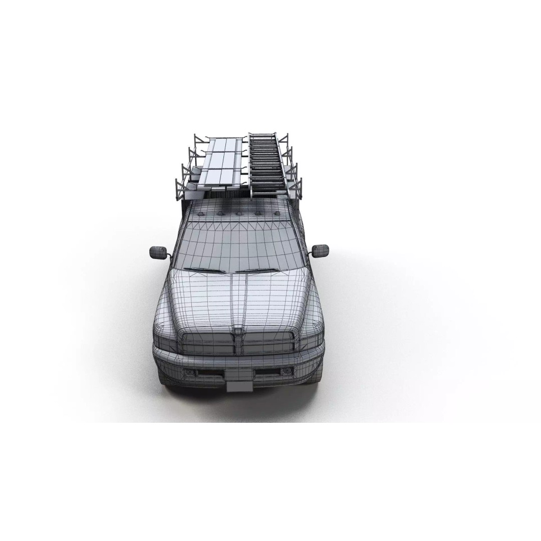 Dodge Ram 1995 3D Model – Low Poly Vehicle Asset, FBX, PBR Textures - View 17