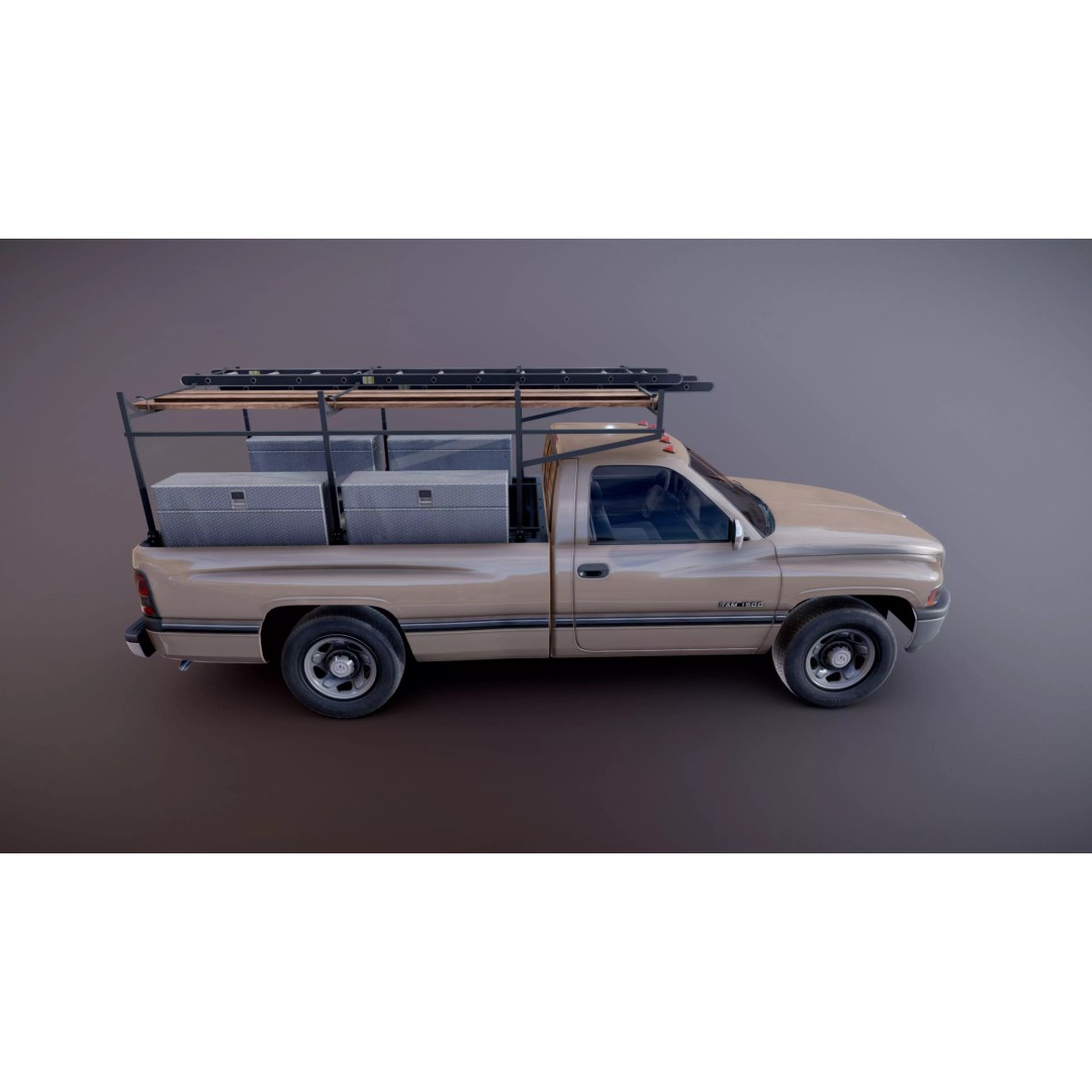 Dodge Ram 1995 3D Model – Low Poly Vehicle Asset, FBX, PBR Textures - View 21