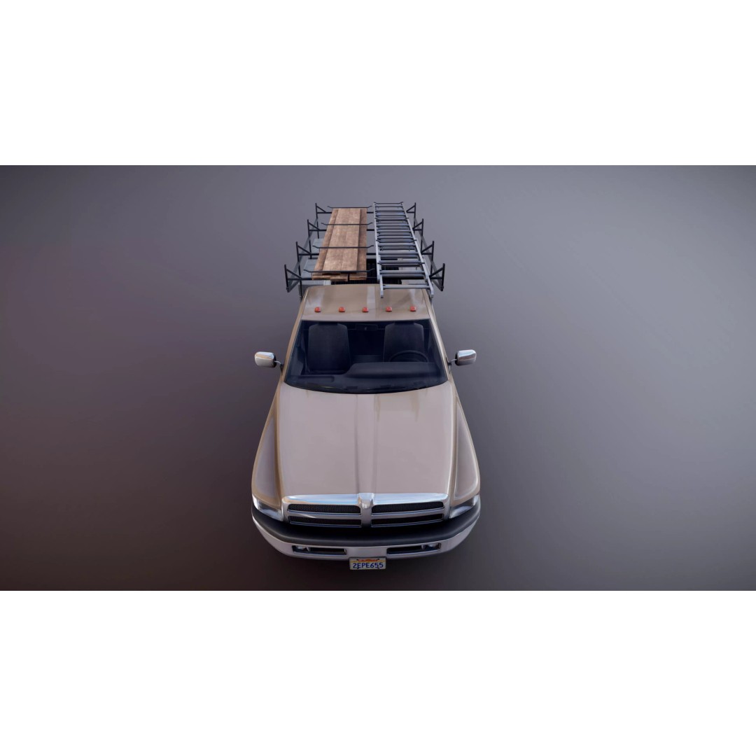 Dodge Ram 1995 3D Model – Low Poly Vehicle Asset, FBX, PBR Textures - View 25