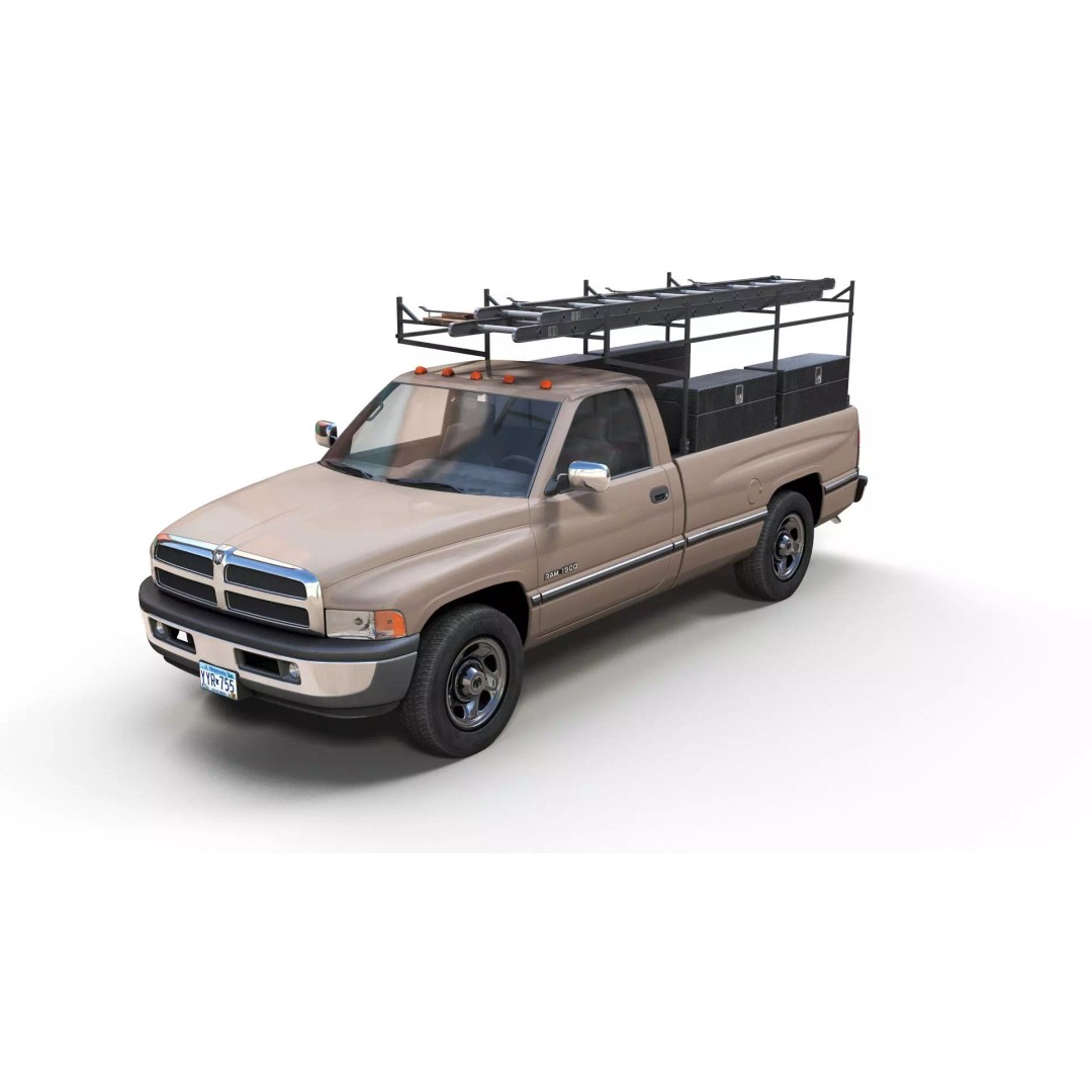 Dodge Ram 1995 3D Model – Low Poly Vehicle Asset, FBX, PBR Textures - View 3