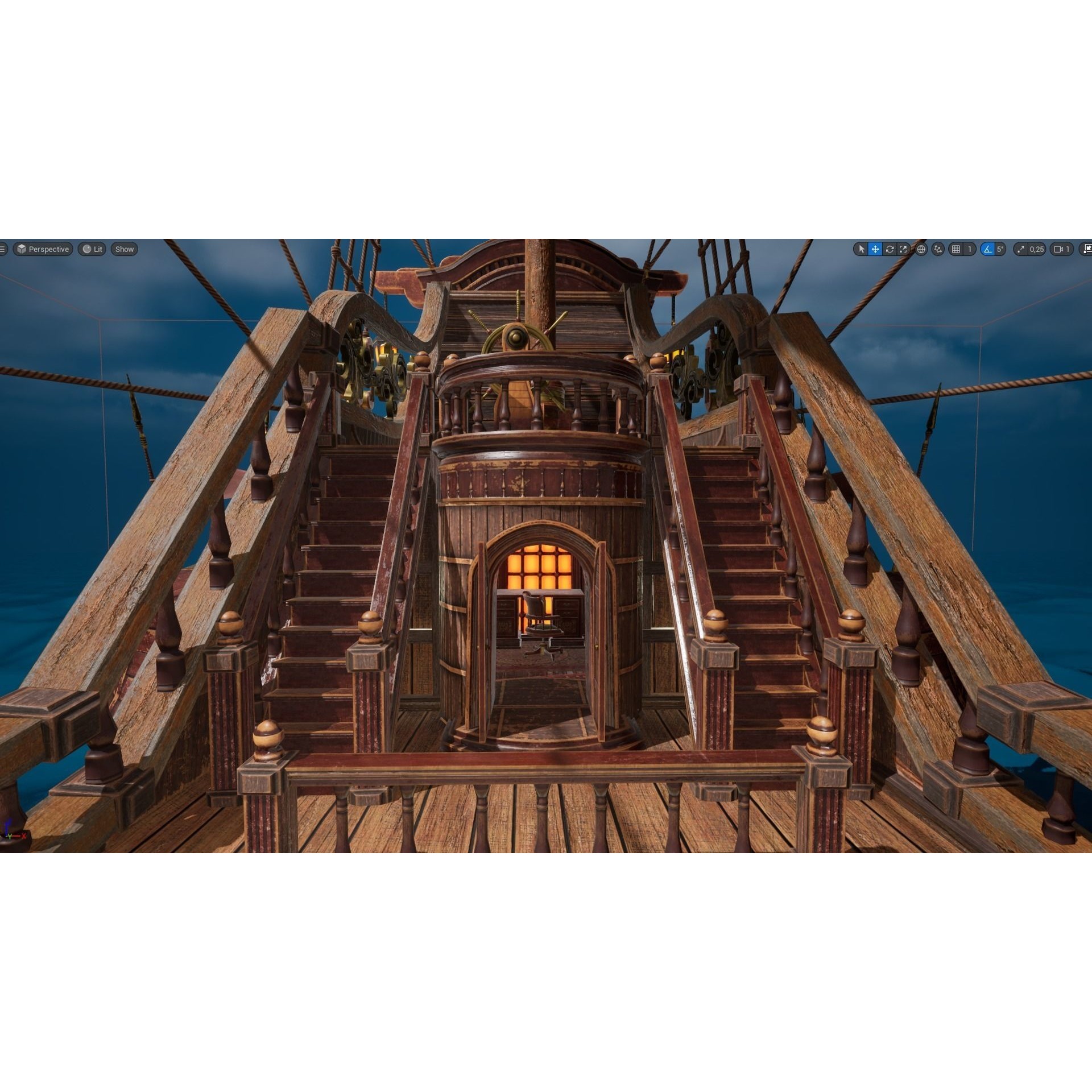 Galleon Spartan - Low-Poly Game-Ready 3D Model - View 10