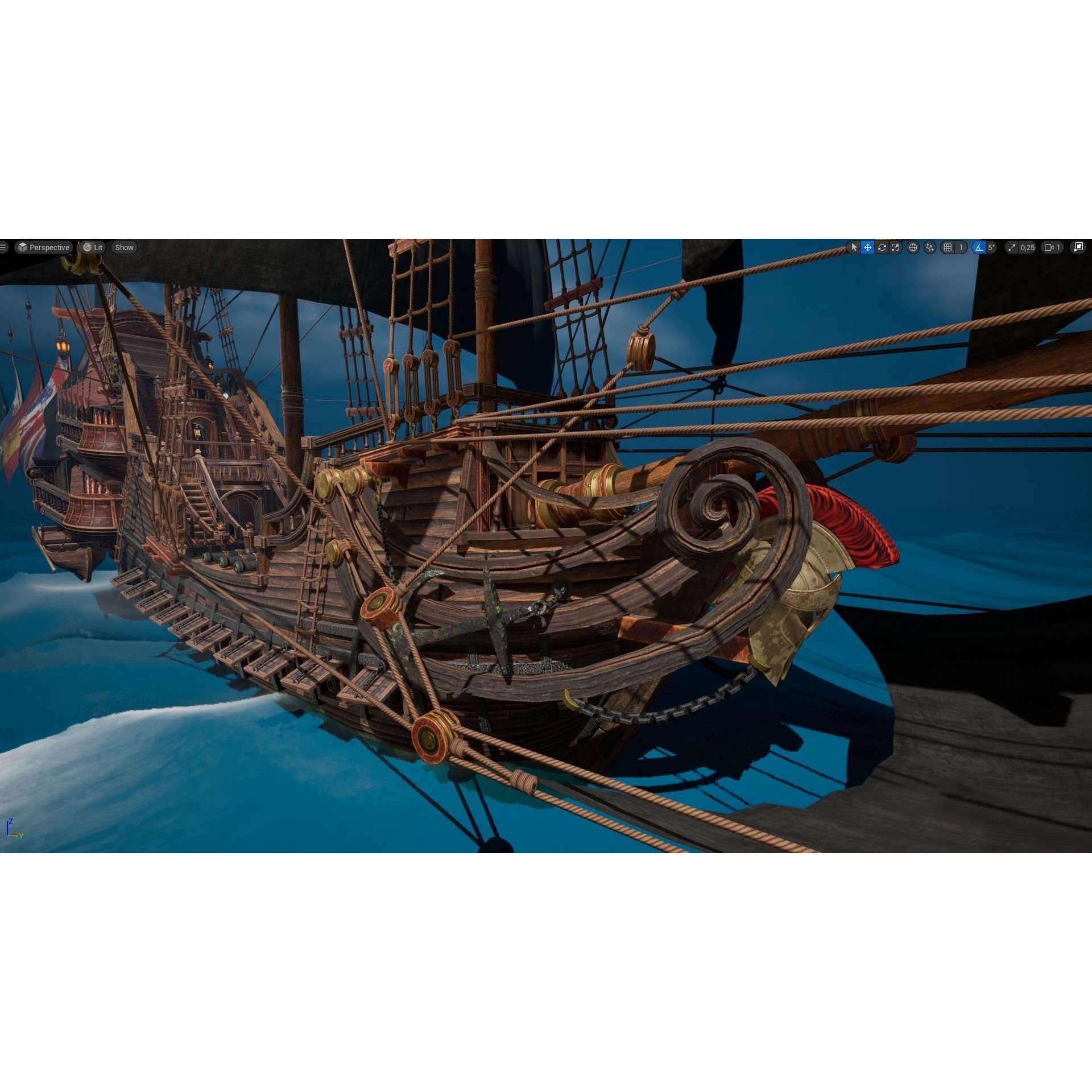 Galleon Spartan - Low-Poly Game-Ready 3D Model - View 13