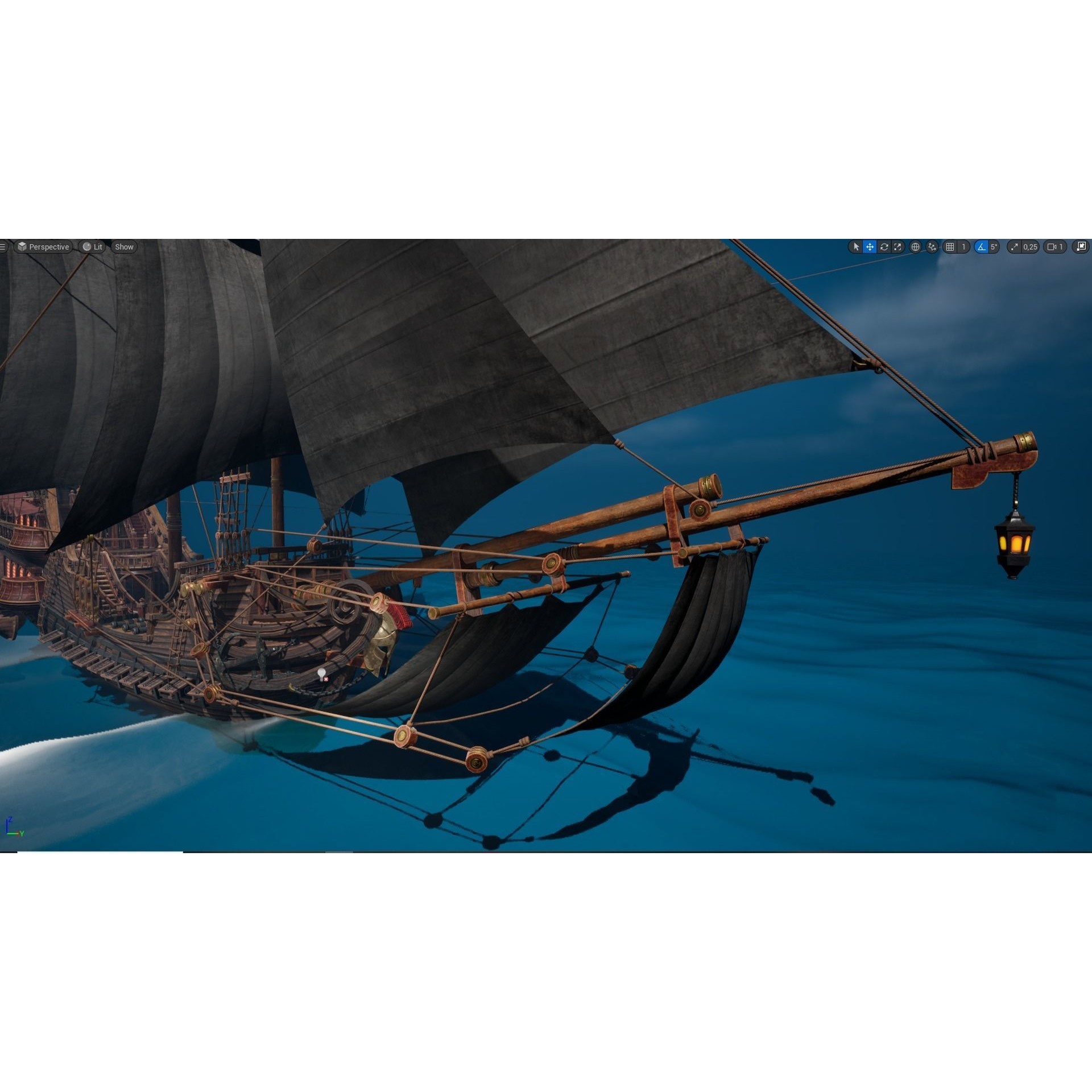Galleon Spartan - Low-Poly Game-Ready 3D Model - View 15