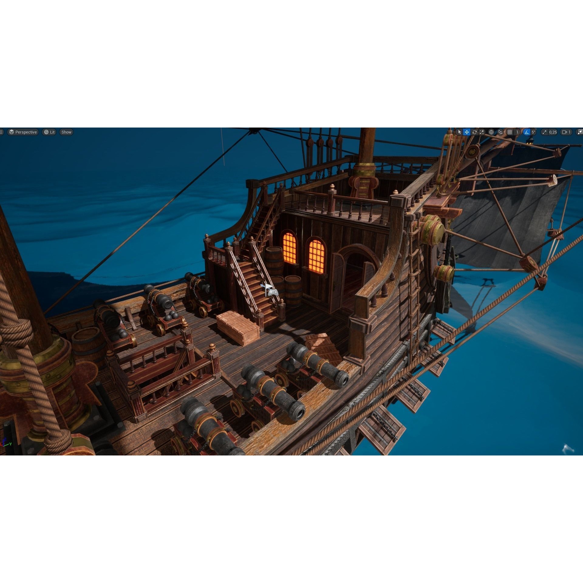 Galleon Spartan - Low-Poly Game-Ready 3D Model - View 16