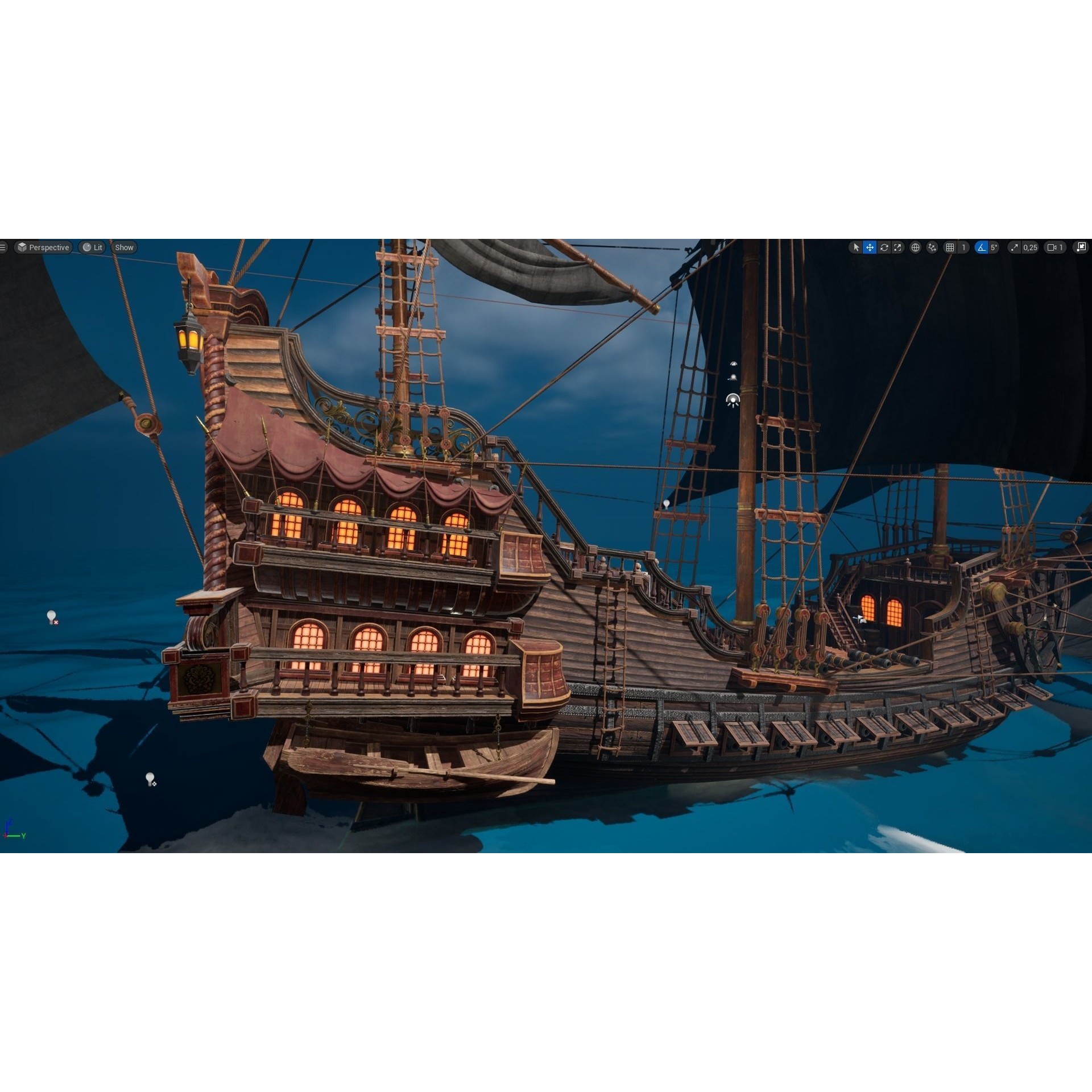 Galleon Spartan - Low-Poly Game-Ready 3D Model - View 17