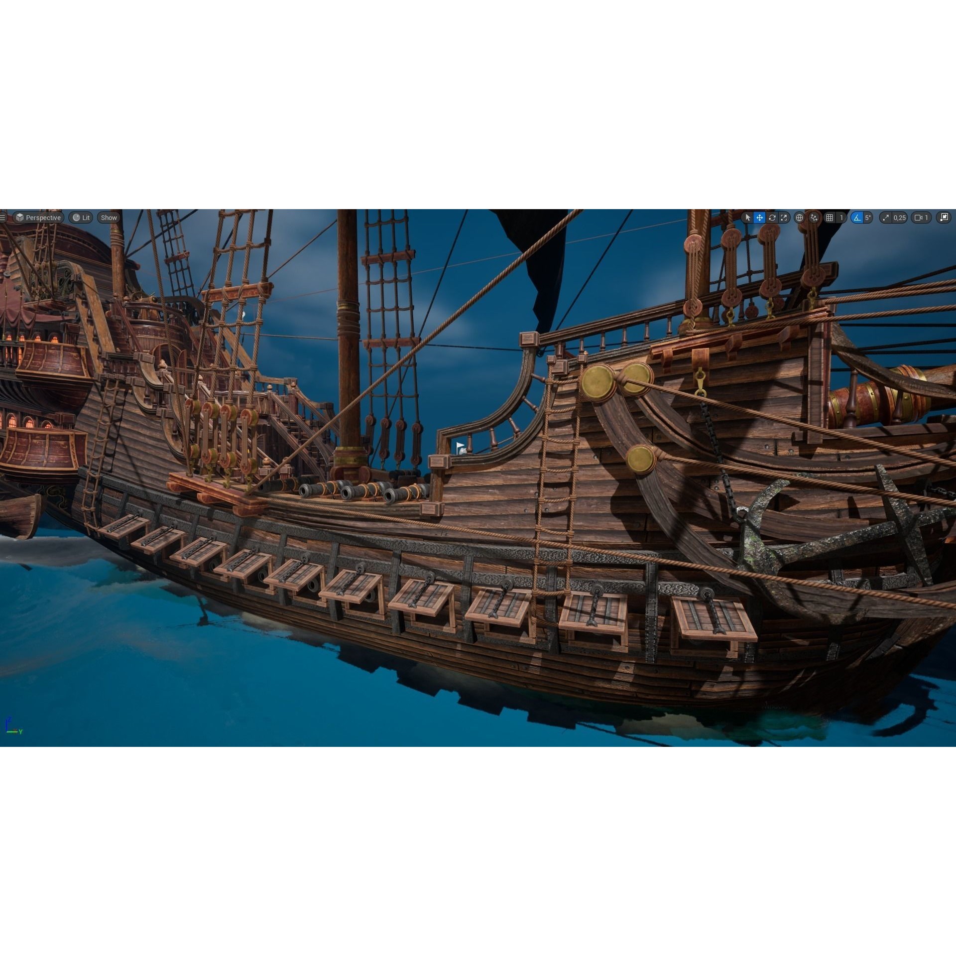 Galleon Spartan - Low-Poly Game-Ready 3D Model - View 18