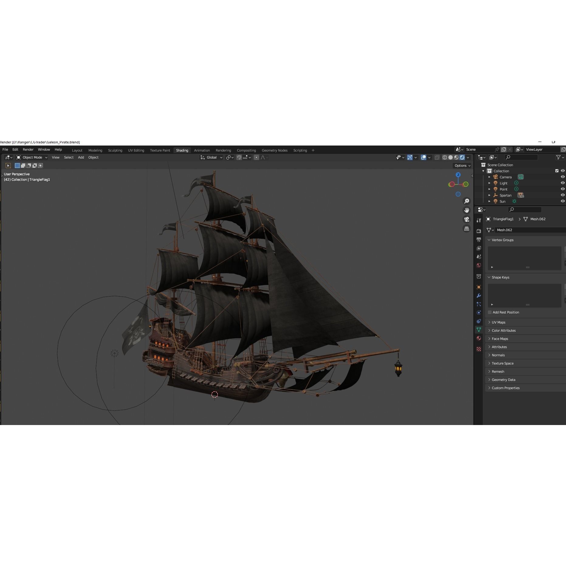 Galleon Spartan - Low-Poly Game-Ready 3D Model - View 28