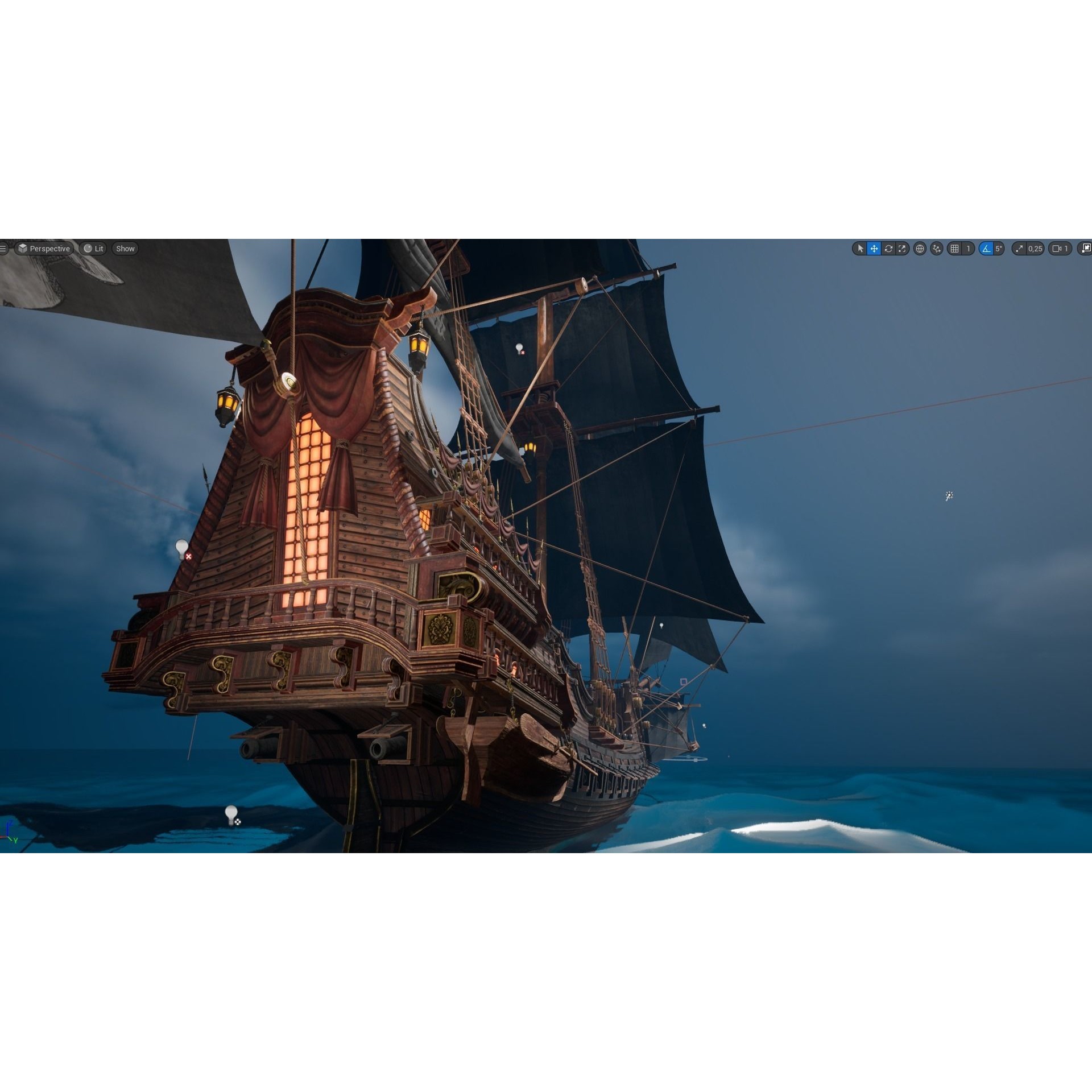Galleon Spartan - Low-Poly Game-Ready 3D Model - View 3