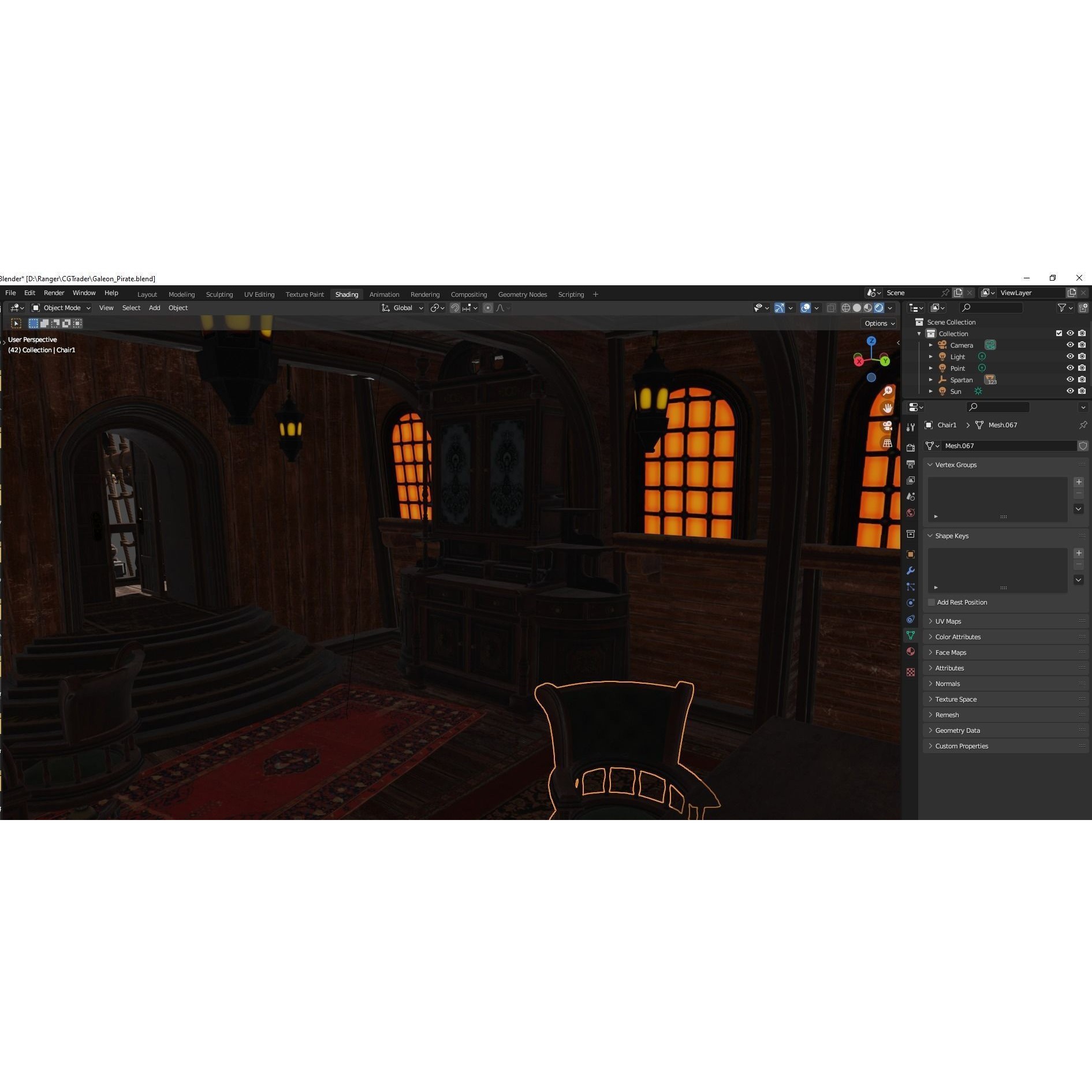 Galleon Spartan - Low-Poly Game-Ready 3D Model - View 30