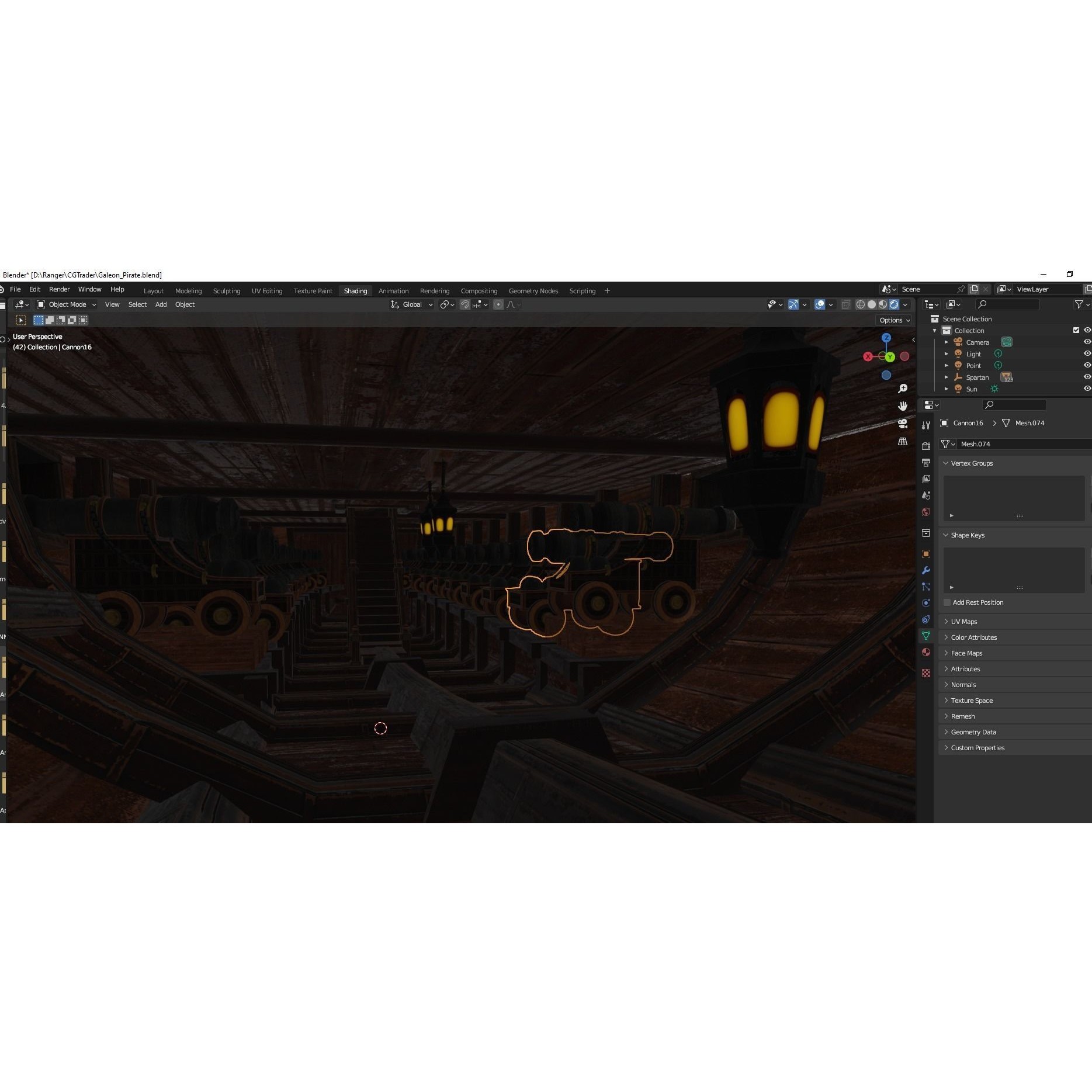 Galleon Spartan - Low-Poly Game-Ready 3D Model - View 34