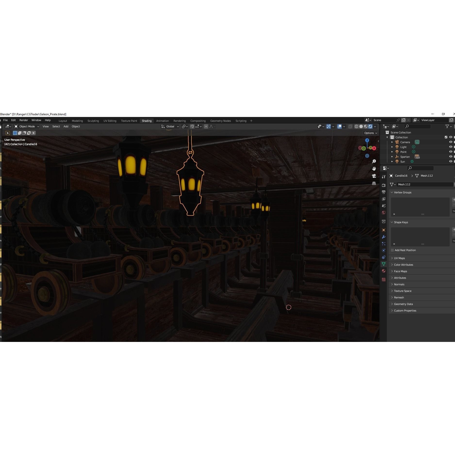 Galleon Spartan - Low-Poly Game-Ready 3D Model - View 35