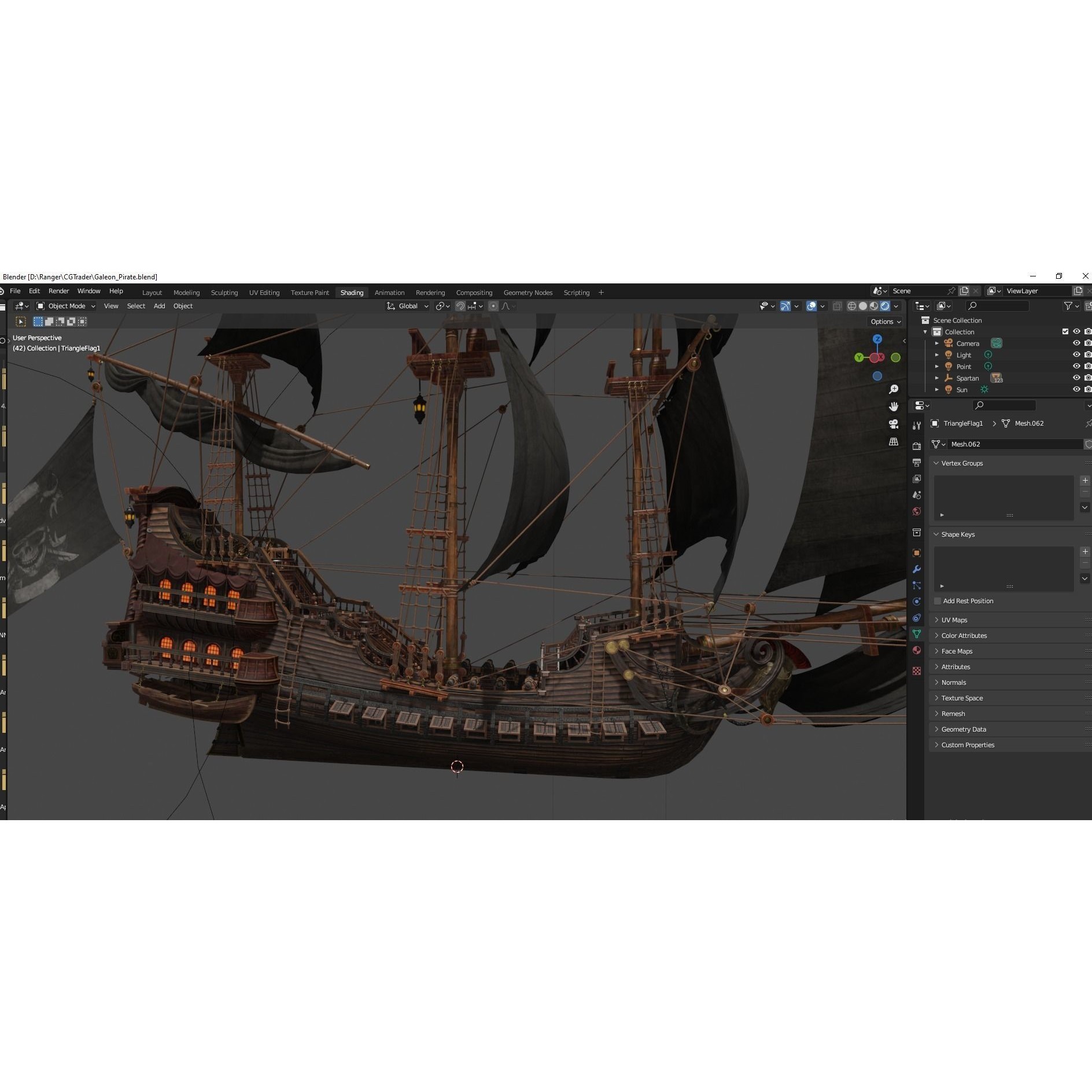 Galleon Spartan - Low-Poly Game-Ready 3D Model - View 44