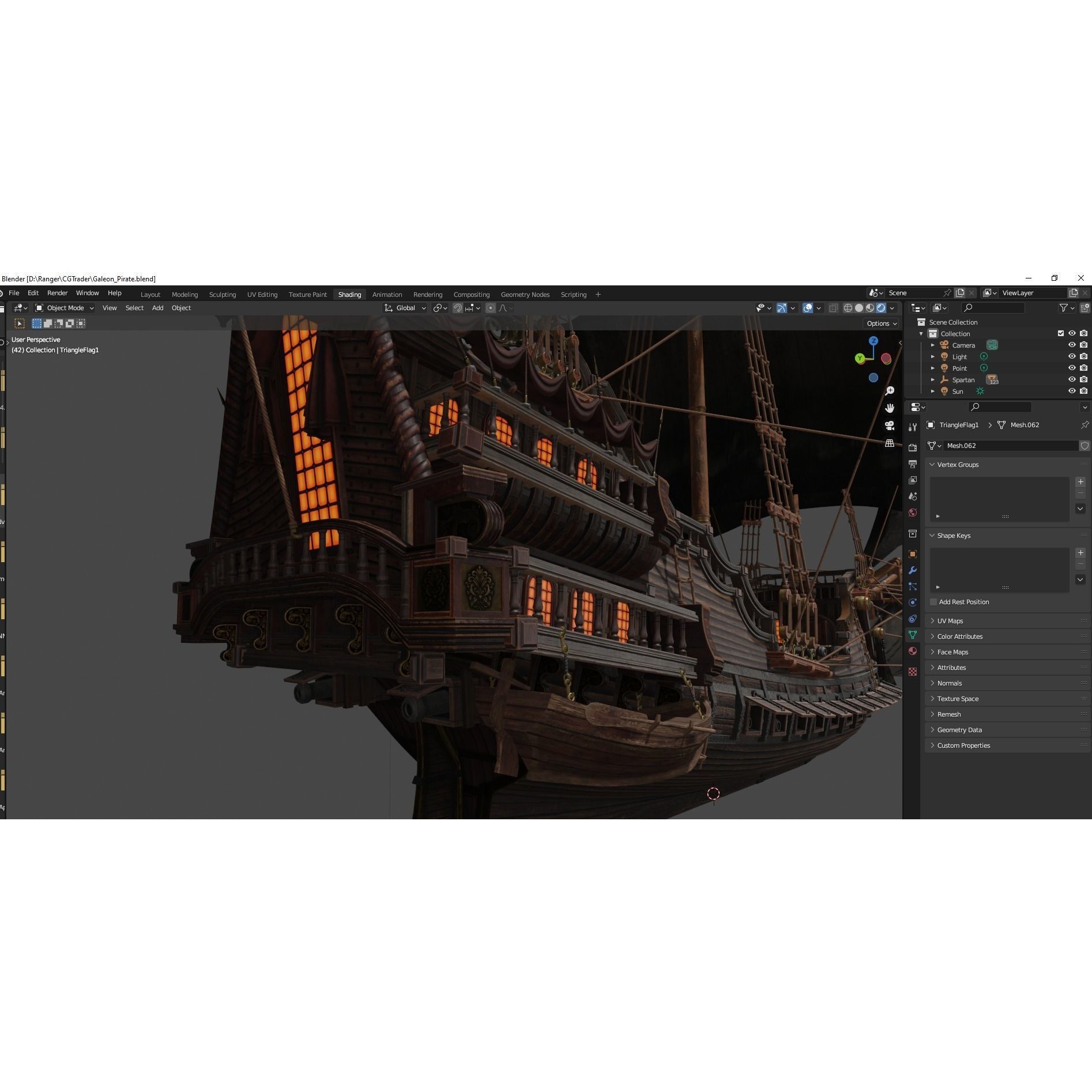 Galleon Spartan - Low-Poly Game-Ready 3D Model - View 46
