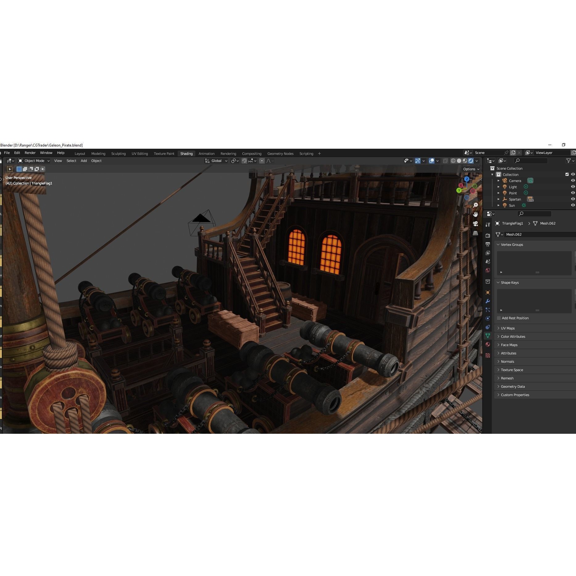 Galleon Spartan - Low-Poly Game-Ready 3D Model - View 47