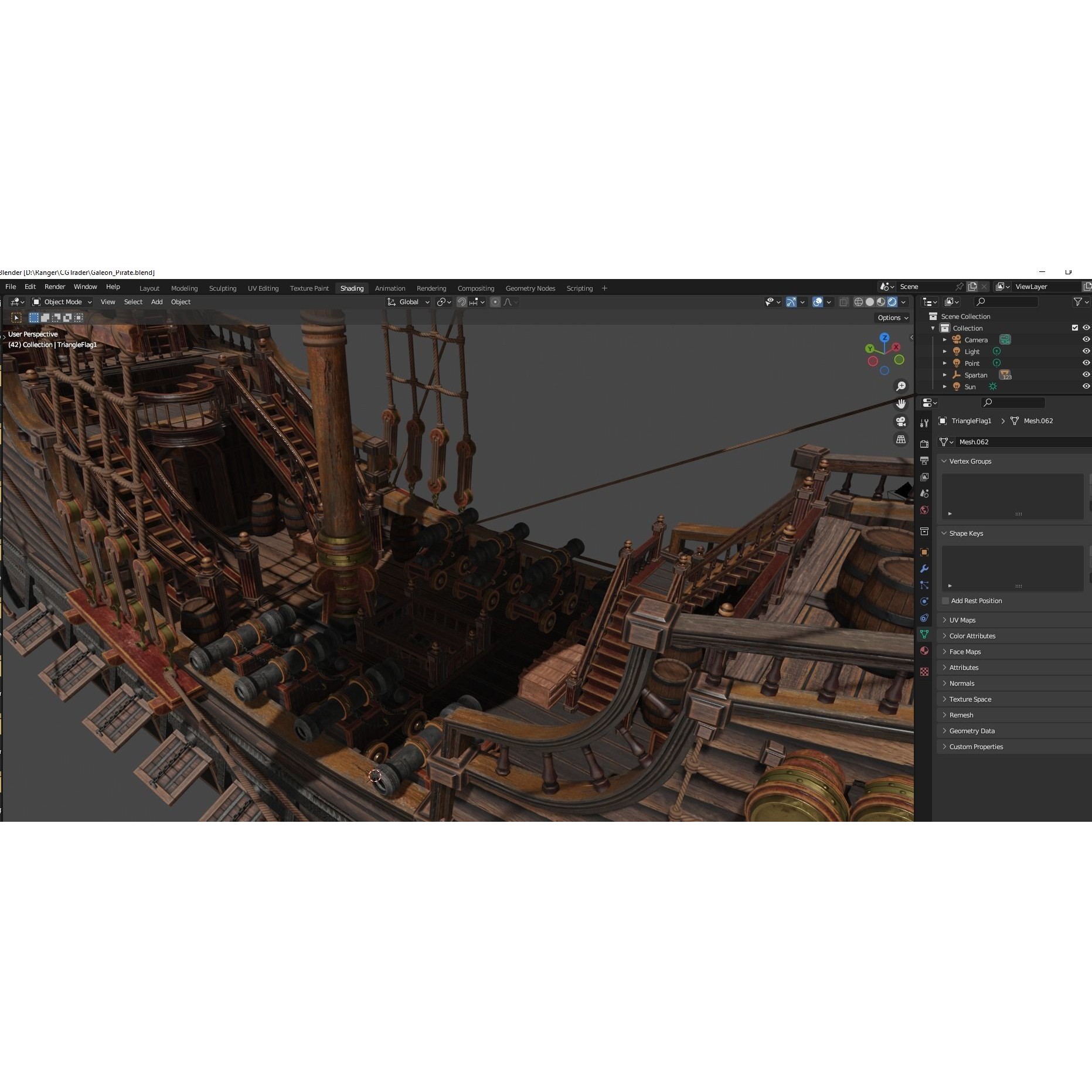 Galleon Spartan - Low-Poly Game-Ready 3D Model - View 49