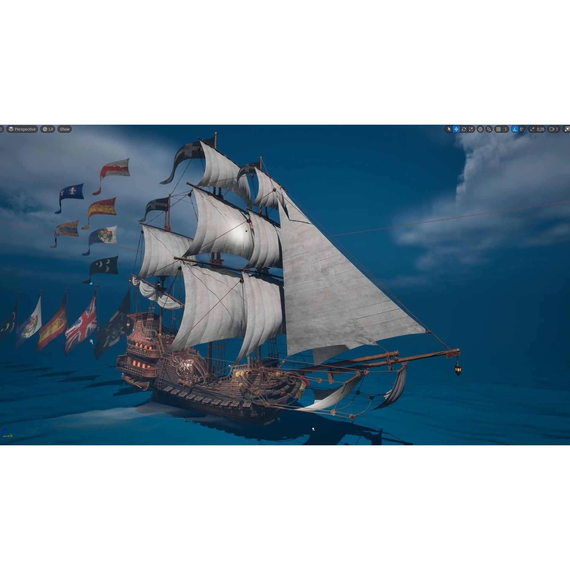 Galleon Spartan - Low-Poly Game-Ready 3D Model - View 5