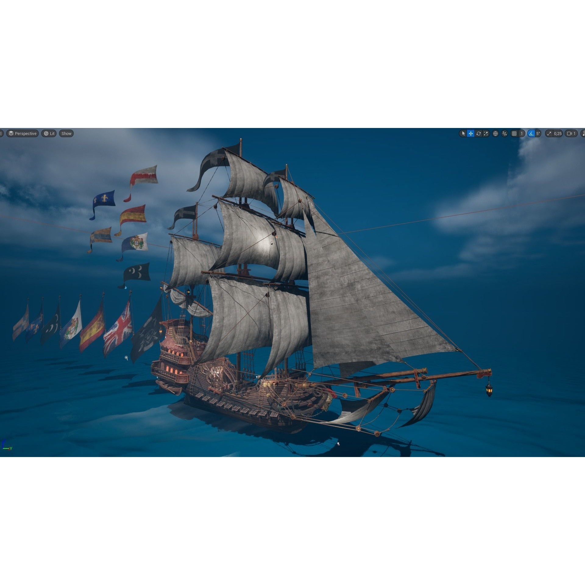 Galleon Spartan - Low-Poly Game-Ready 3D Model - View 6