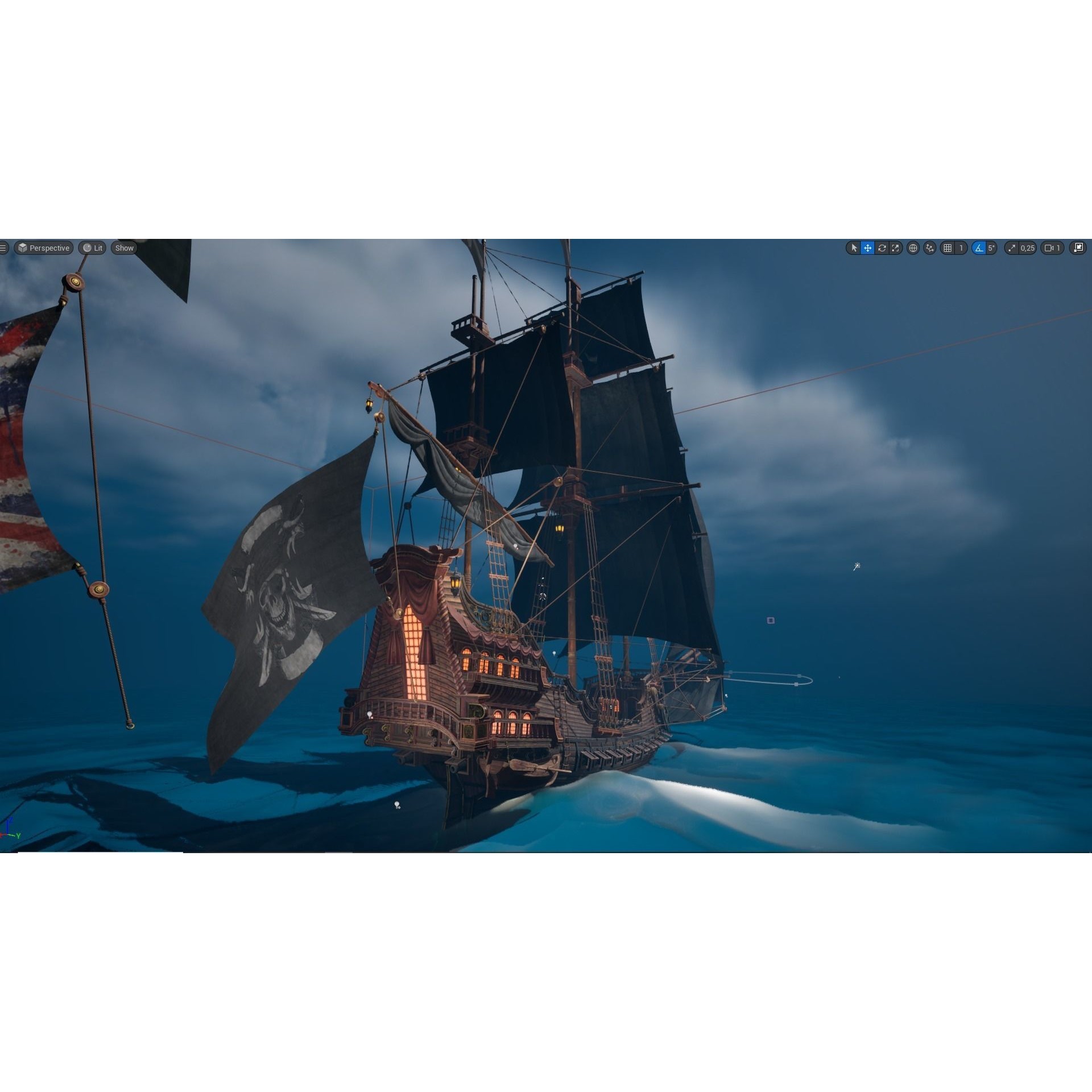 Galleon Spartan - Low-Poly Game-Ready 3D Model - View 7