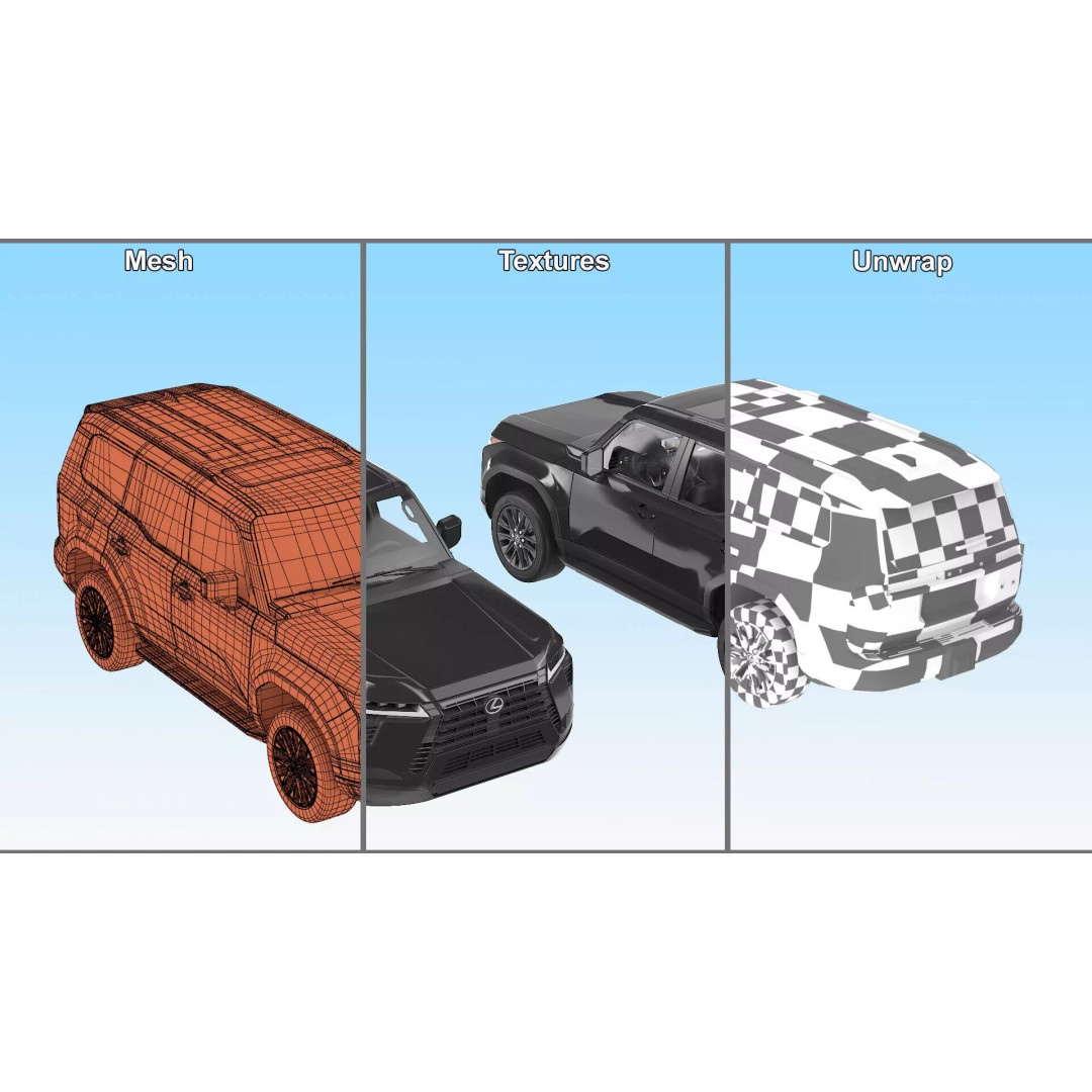 Lexus GX 550 SUV 3D Model – Rigged Luxury Off-Road Vehicle, FBX - View 24