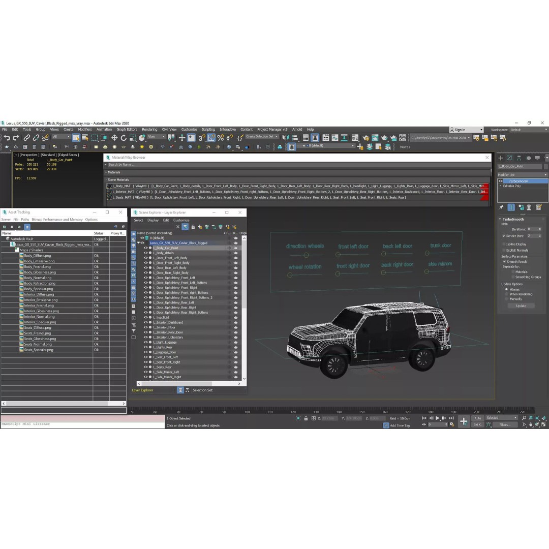 Lexus GX 550 SUV 3D Model – Rigged Luxury Off-Road Vehicle, FBX - View 29