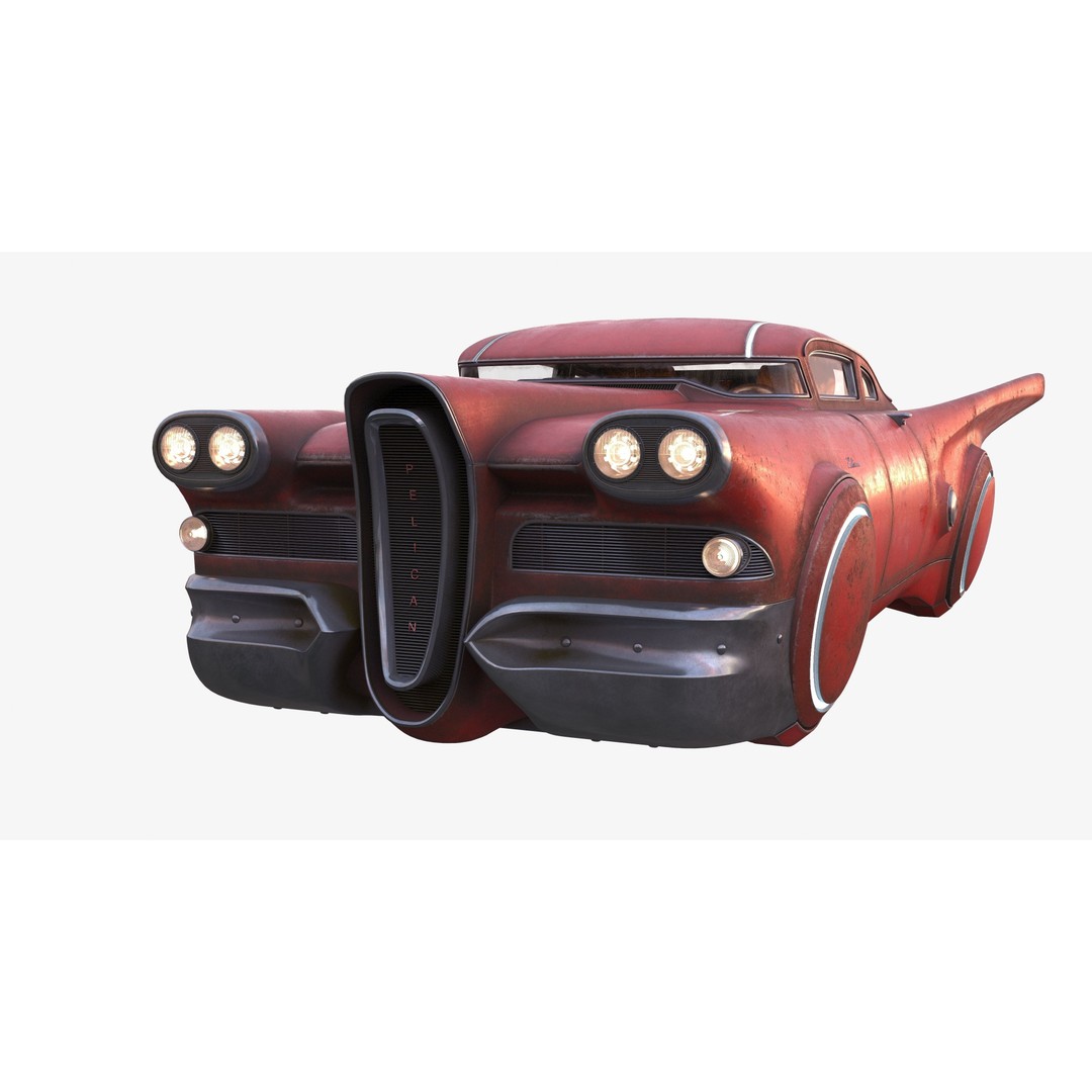Futuristic Flying Car 3D Model – High Poly PBR Vehicle, FBX, OBJ - View 10