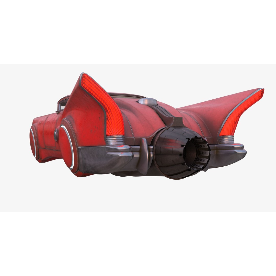 Futuristic Flying Car 3D Model – High Poly PBR Vehicle, FBX, OBJ - View 11