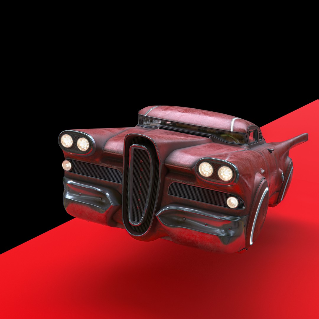 Futuristic Flying Car 3D Model – High Poly PBR Vehicle, FBX, OBJ - View 14