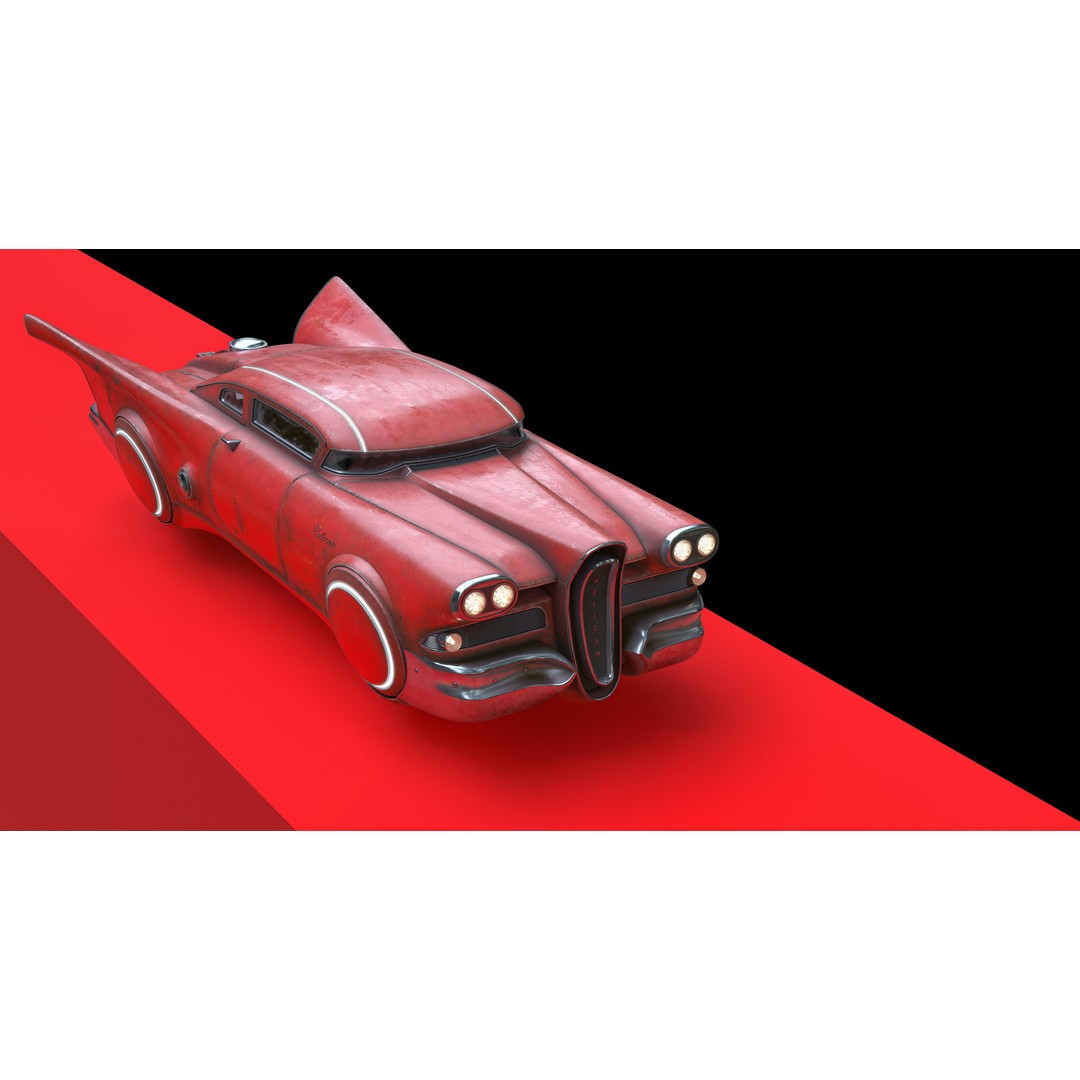 Futuristic Flying Car 3D Model – High Poly PBR Vehicle, FBX, OBJ - View 15