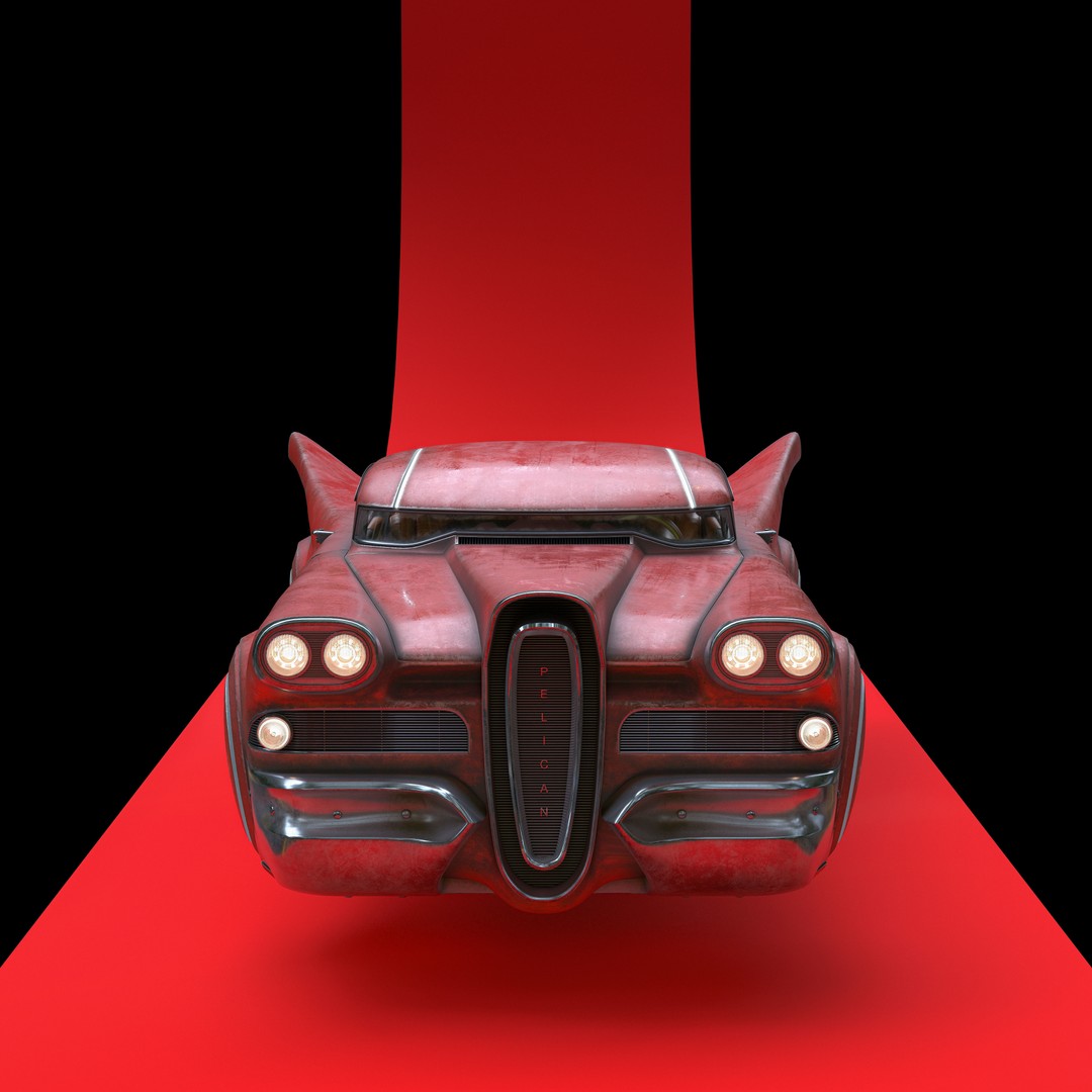 Futuristic Flying Car 3D Model – High Poly PBR Vehicle, FBX, OBJ - View 17