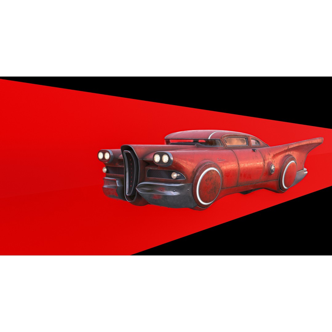 Futuristic Flying Car 3D Model – High Poly PBR Vehicle, FBX, OBJ - View 19