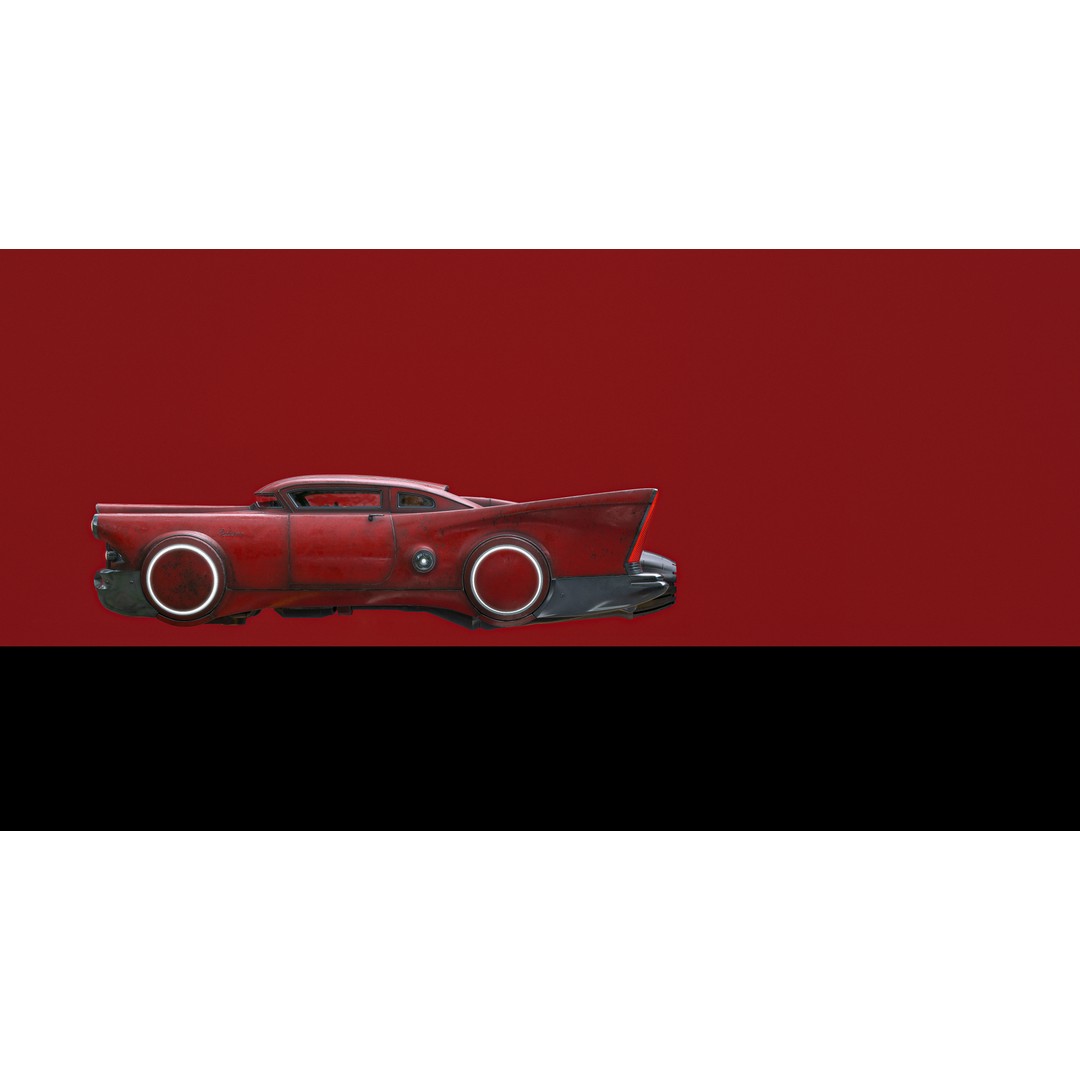 Futuristic Flying Car 3D Model – High Poly PBR Vehicle, FBX, OBJ - View 20