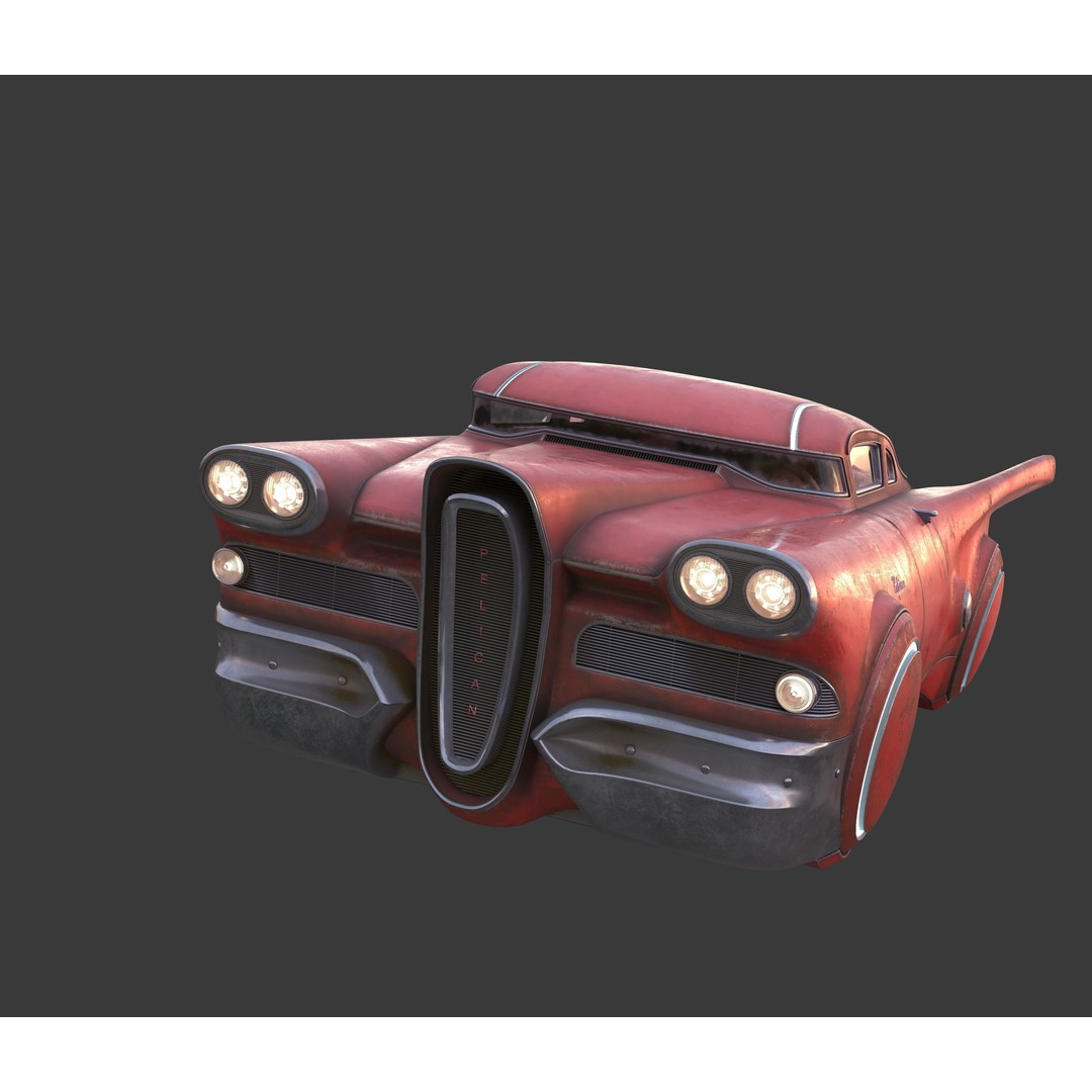 Futuristic Flying Car 3D Model – High Poly PBR Vehicle, FBX, OBJ - View 25