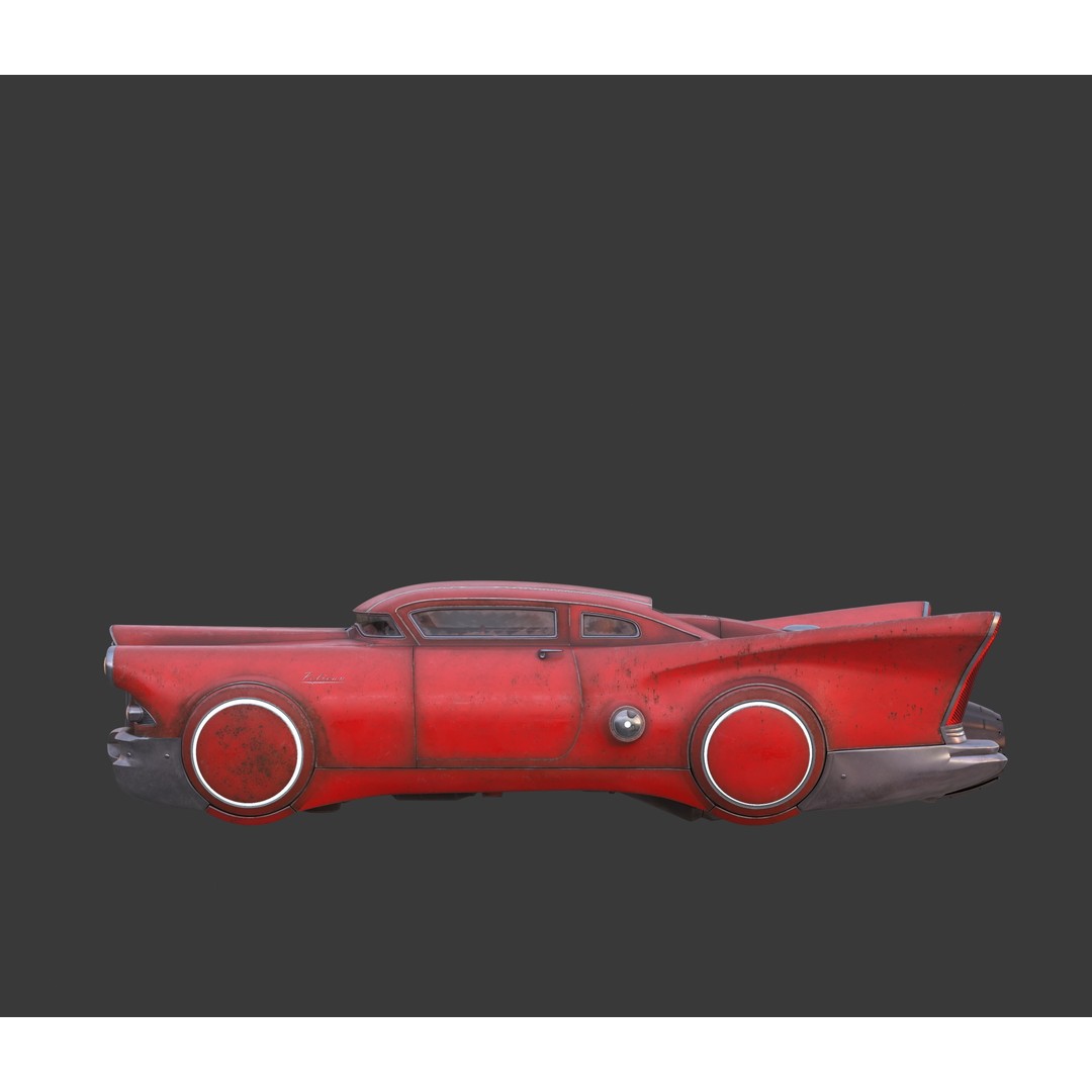 Futuristic Flying Car 3D Model – High Poly PBR Vehicle, FBX, OBJ - View 26