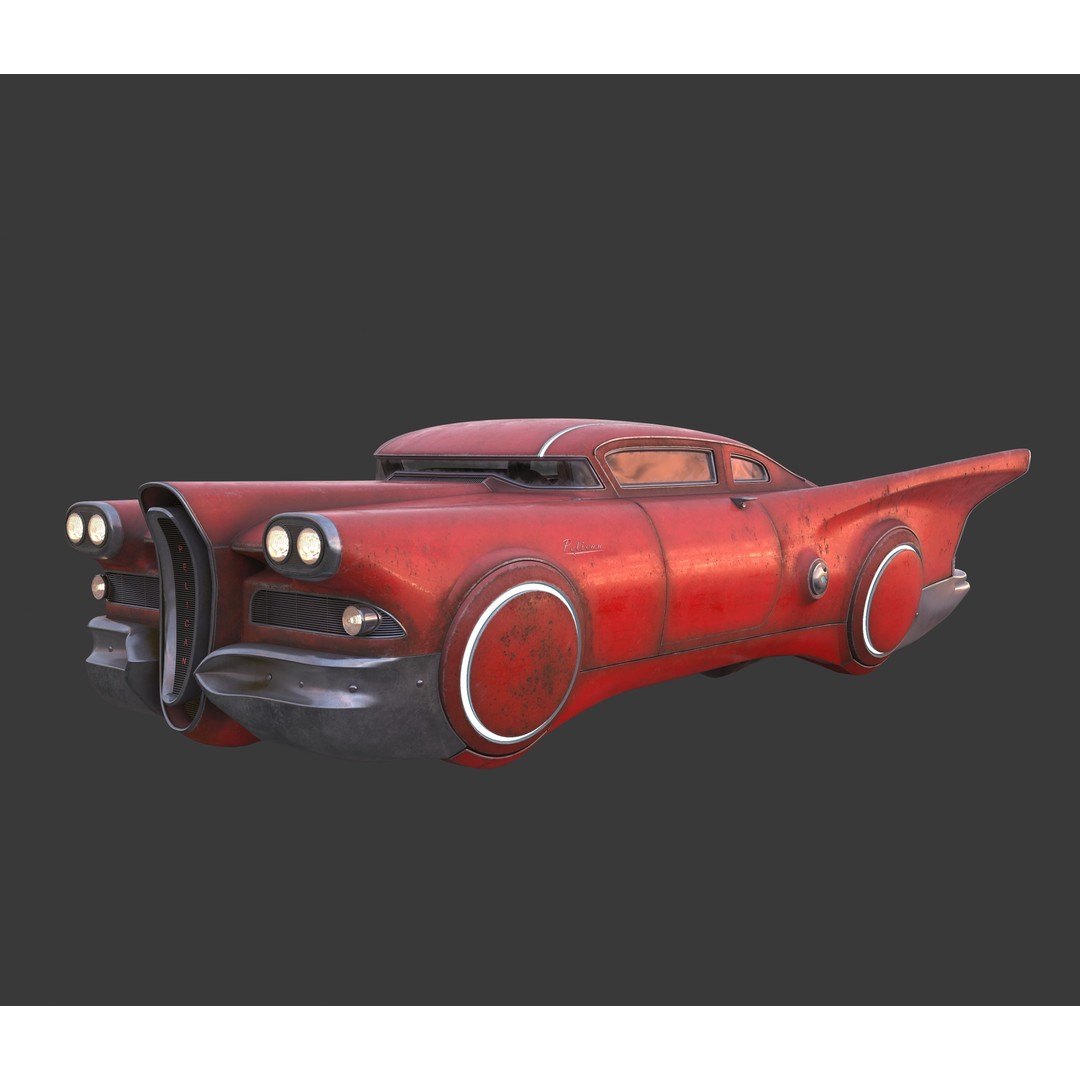 Futuristic Flying Car 3D Model – High Poly PBR Vehicle, FBX, OBJ - View 27