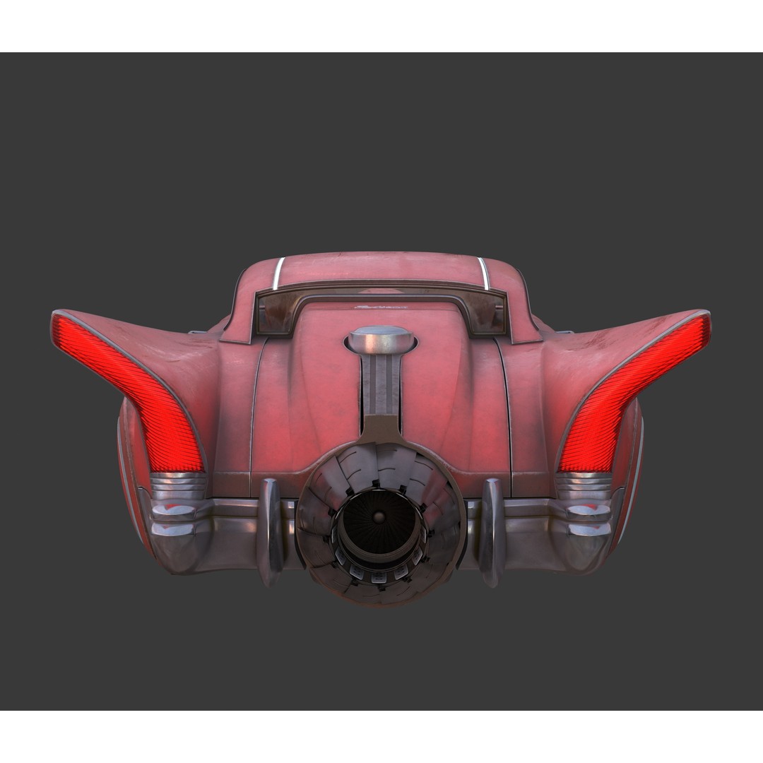 Futuristic Flying Car 3D Model – High Poly PBR Vehicle, FBX, OBJ - View 28