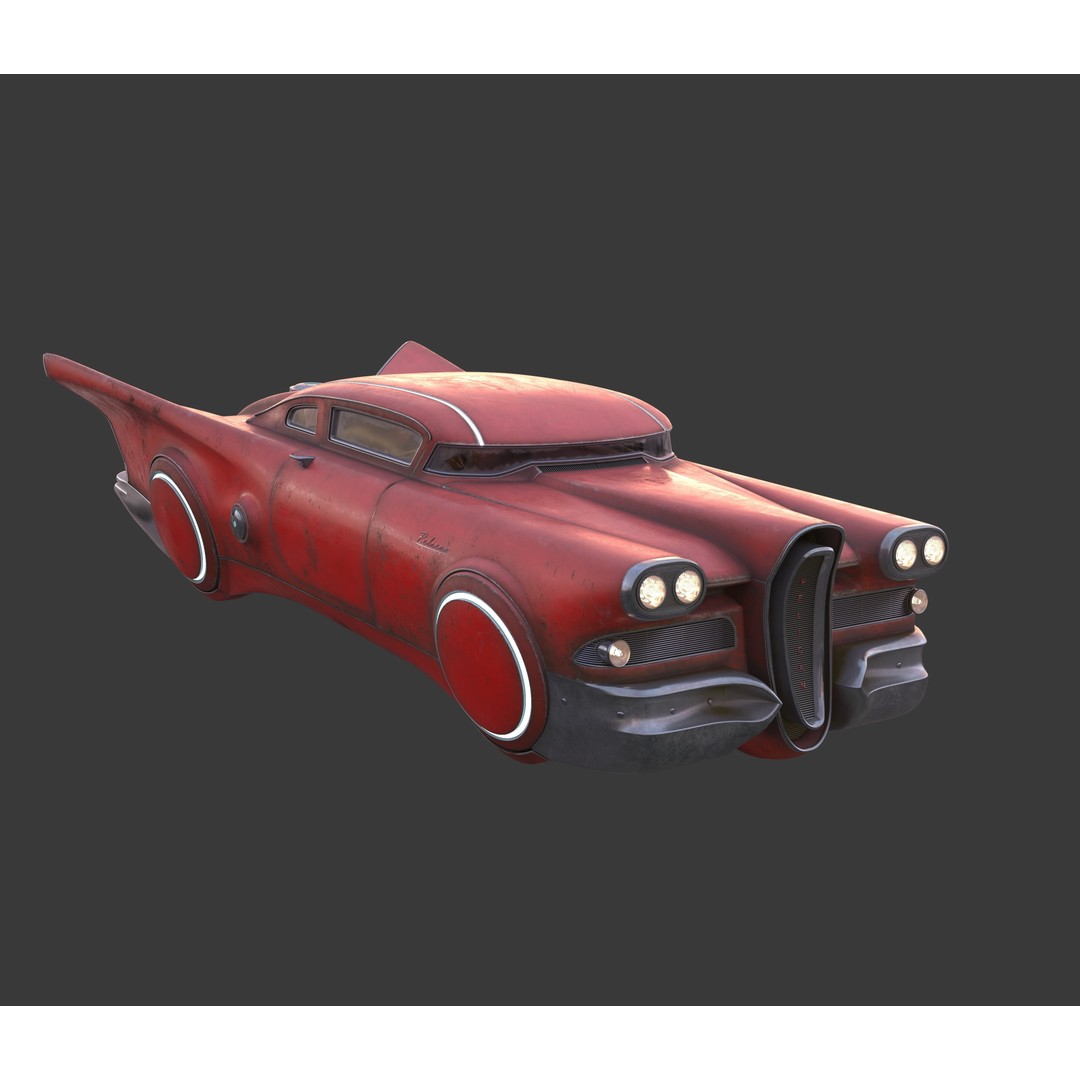 Futuristic Flying Car 3D Model – High Poly PBR Vehicle, FBX, OBJ - View 29